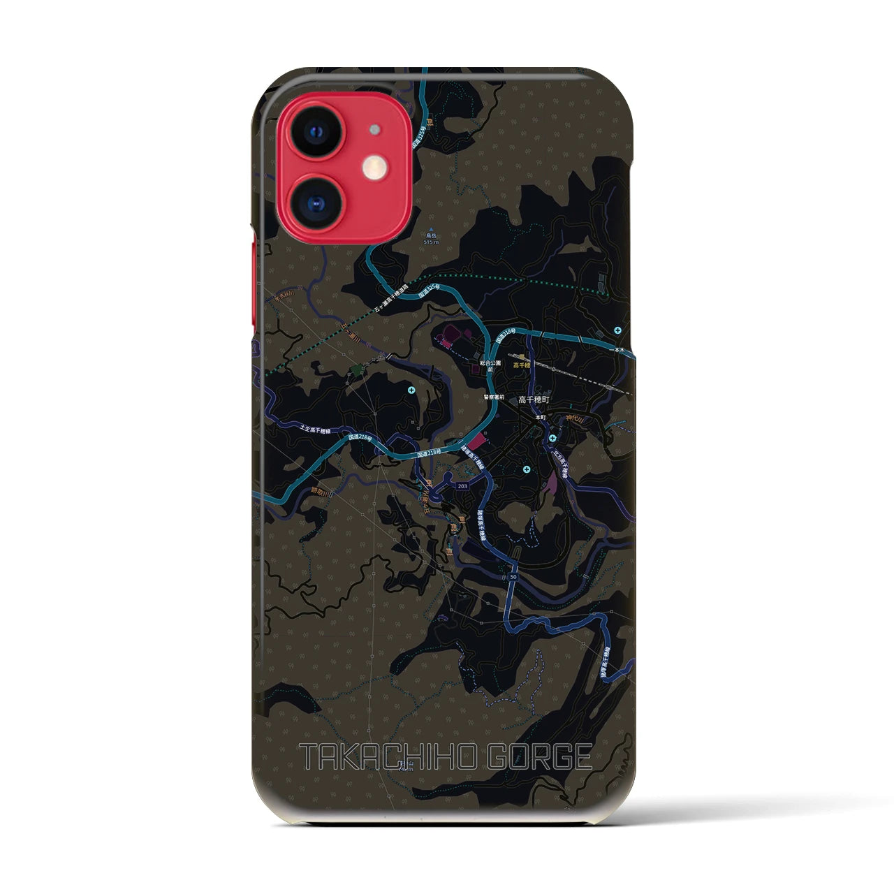 【高千穂峡(宮崎県)】地図柄iPhoneケース(バックカバータイプ)