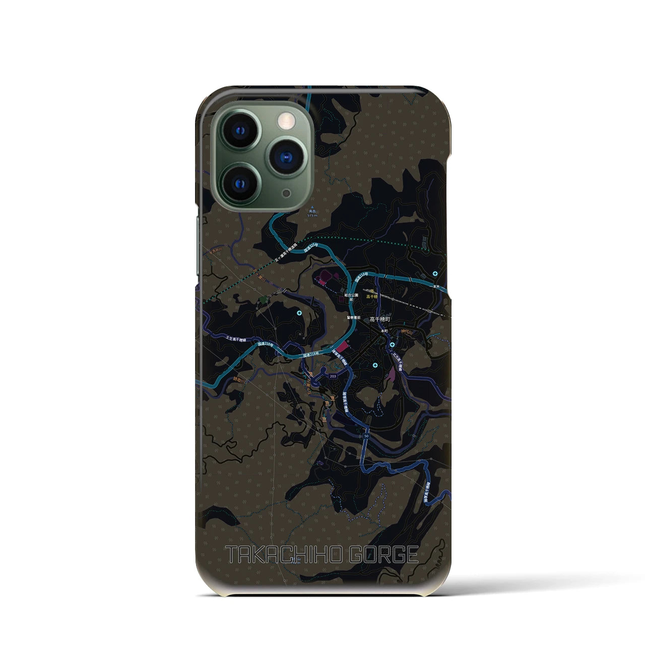 【高千穂峡(宮崎県)】地図柄iPhoneケース(バックカバータイプ)