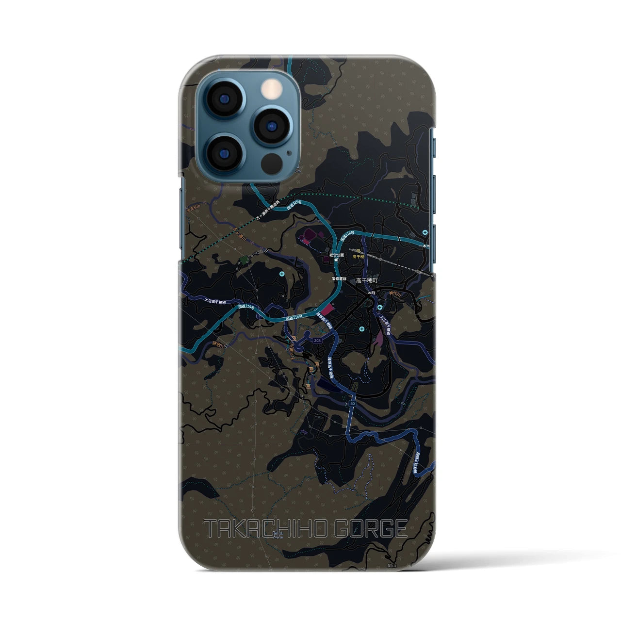 【高千穂峡(宮崎県)】地図柄iPhoneケース(バックカバータイプ)