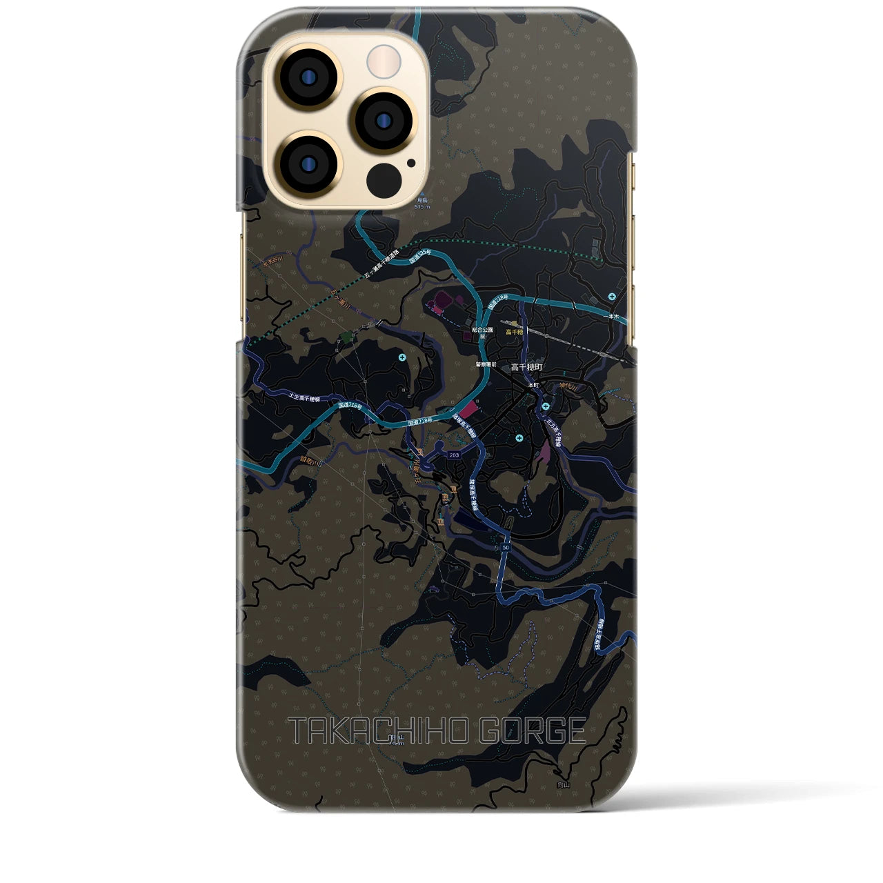 【高千穂峡(宮崎県)】地図柄iPhoneケース(バックカバータイプ)