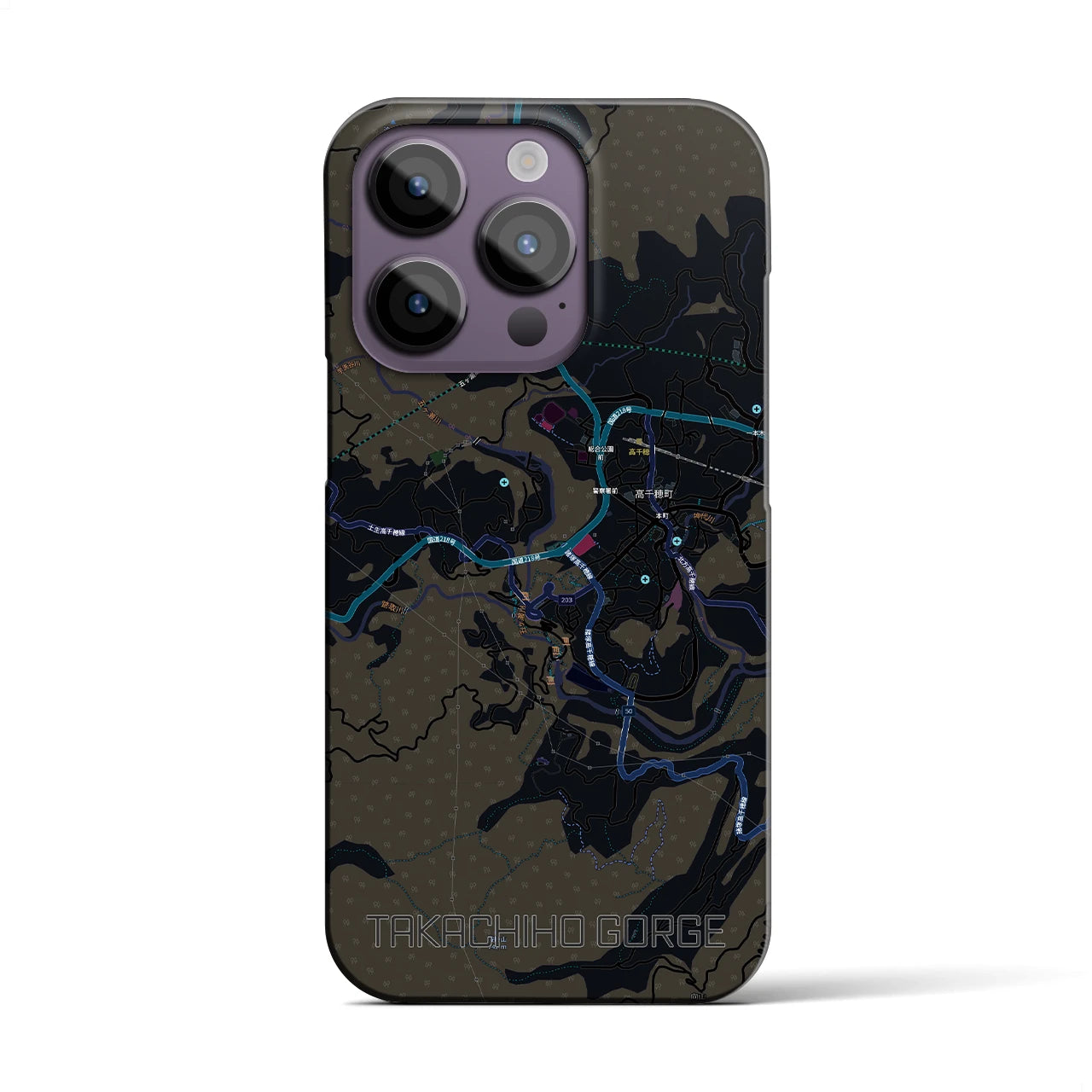 【高千穂峡(宮崎県)】地図柄iPhoneケース(バックカバータイプ)