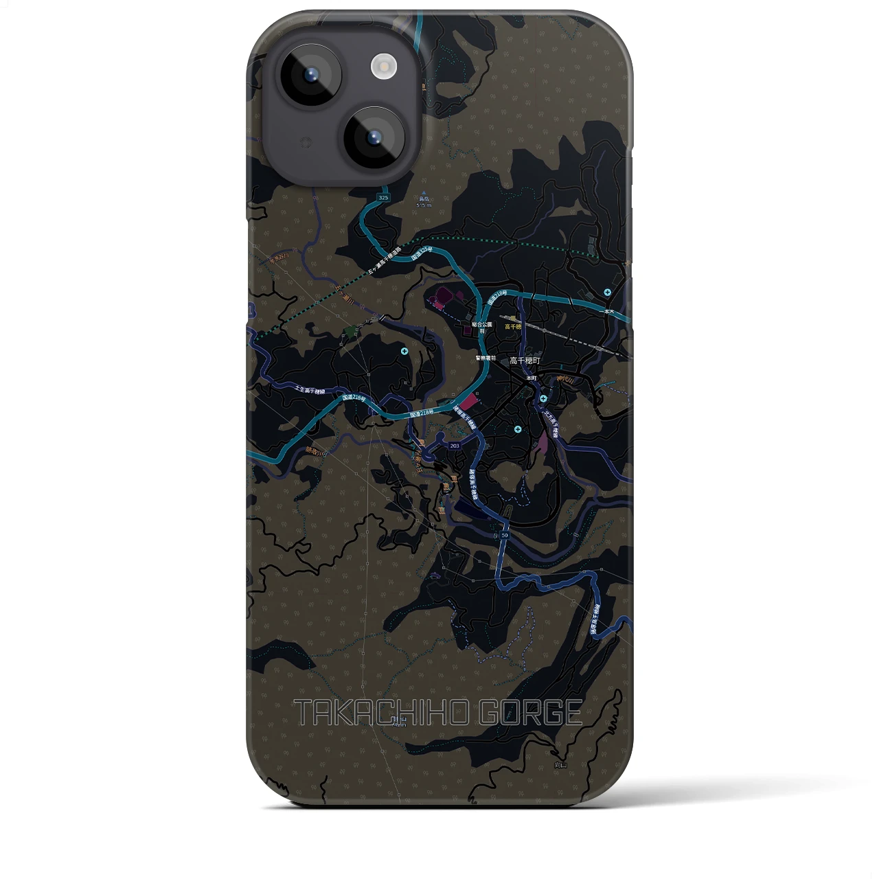 【高千穂峡(宮崎県)】地図柄iPhoneケース(バックカバータイプ)