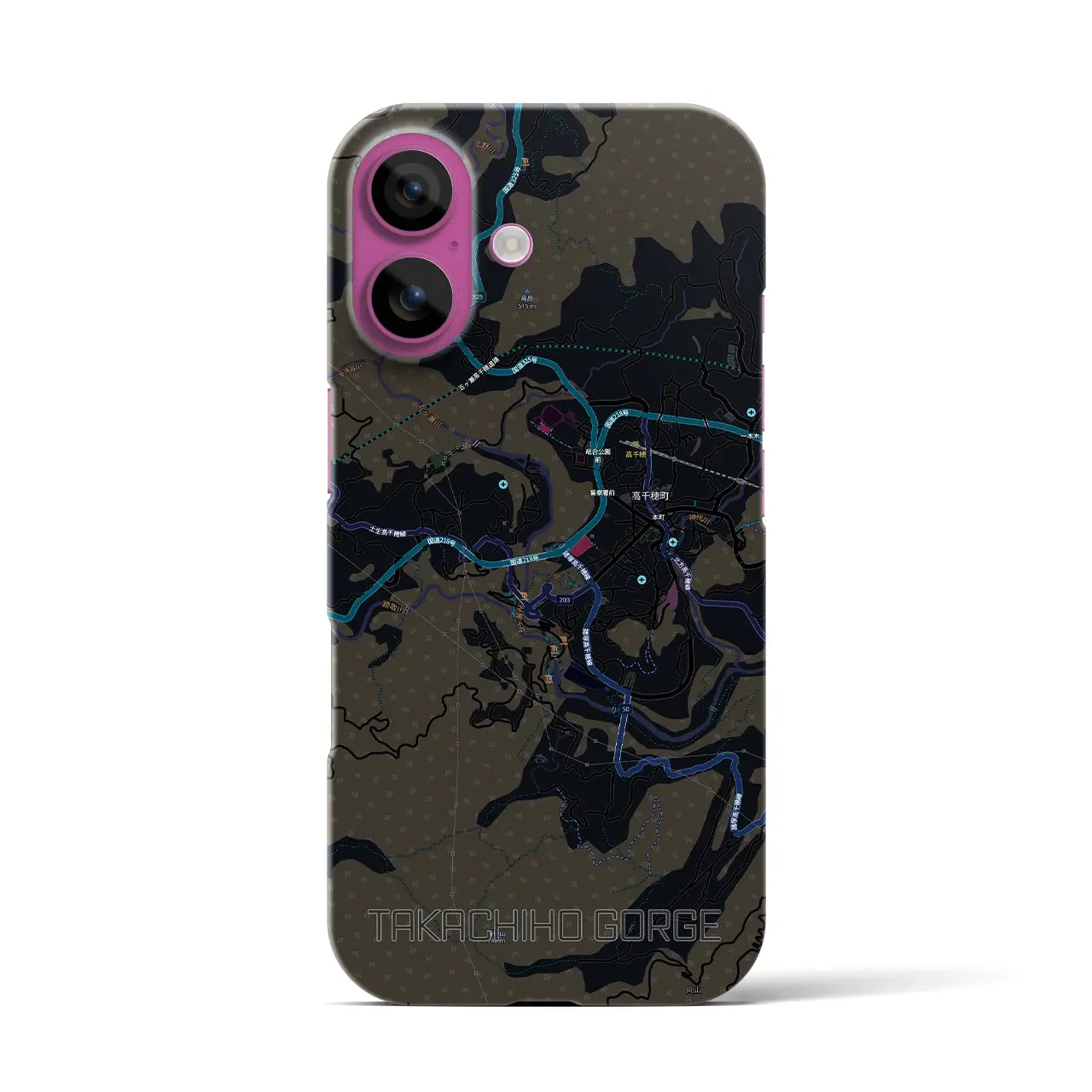 【高千穂峡(宮崎県)】地図柄iPhoneケース(バックカバータイプ)