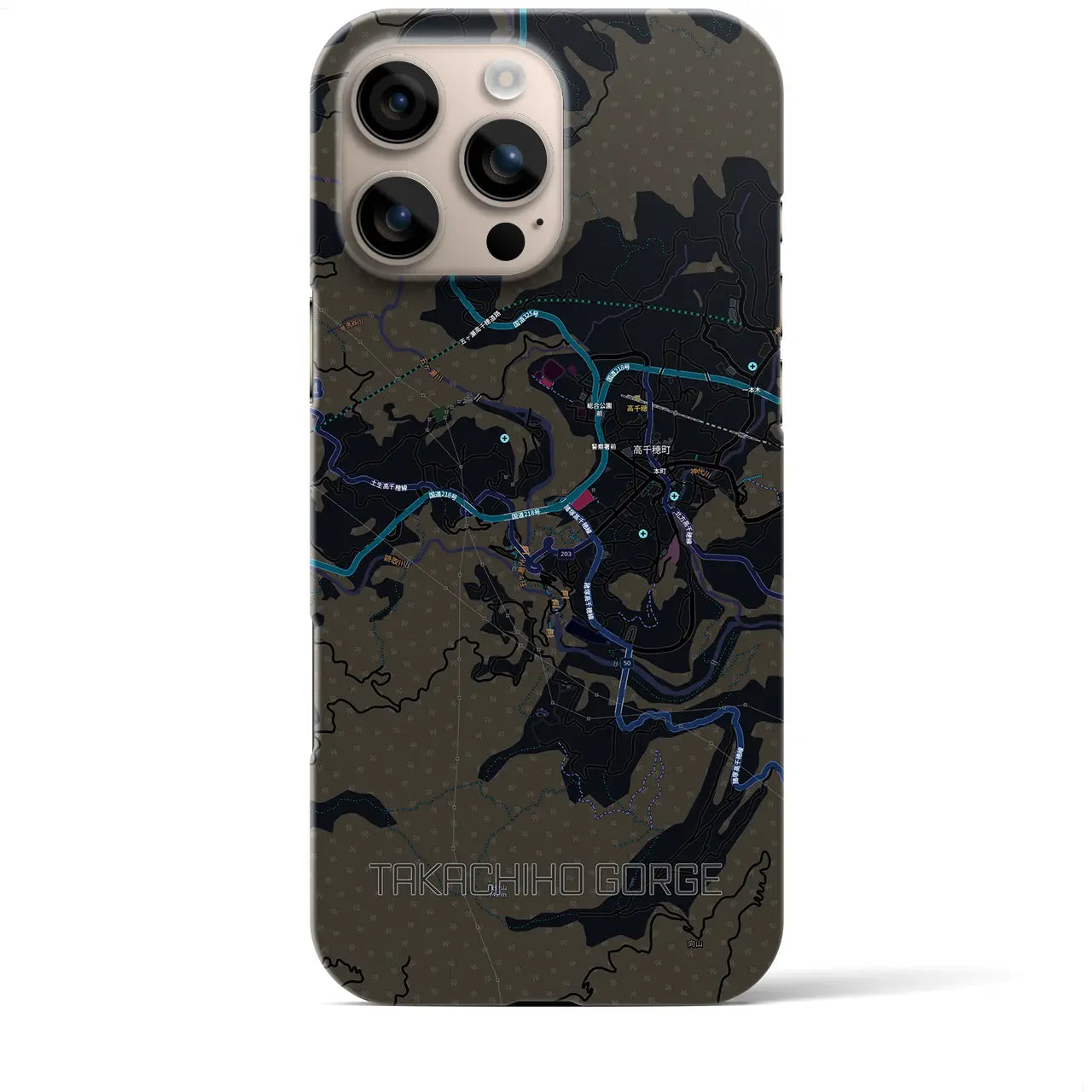 【高千穂峡(宮崎県)】地図柄iPhoneケース(バックカバータイプ)