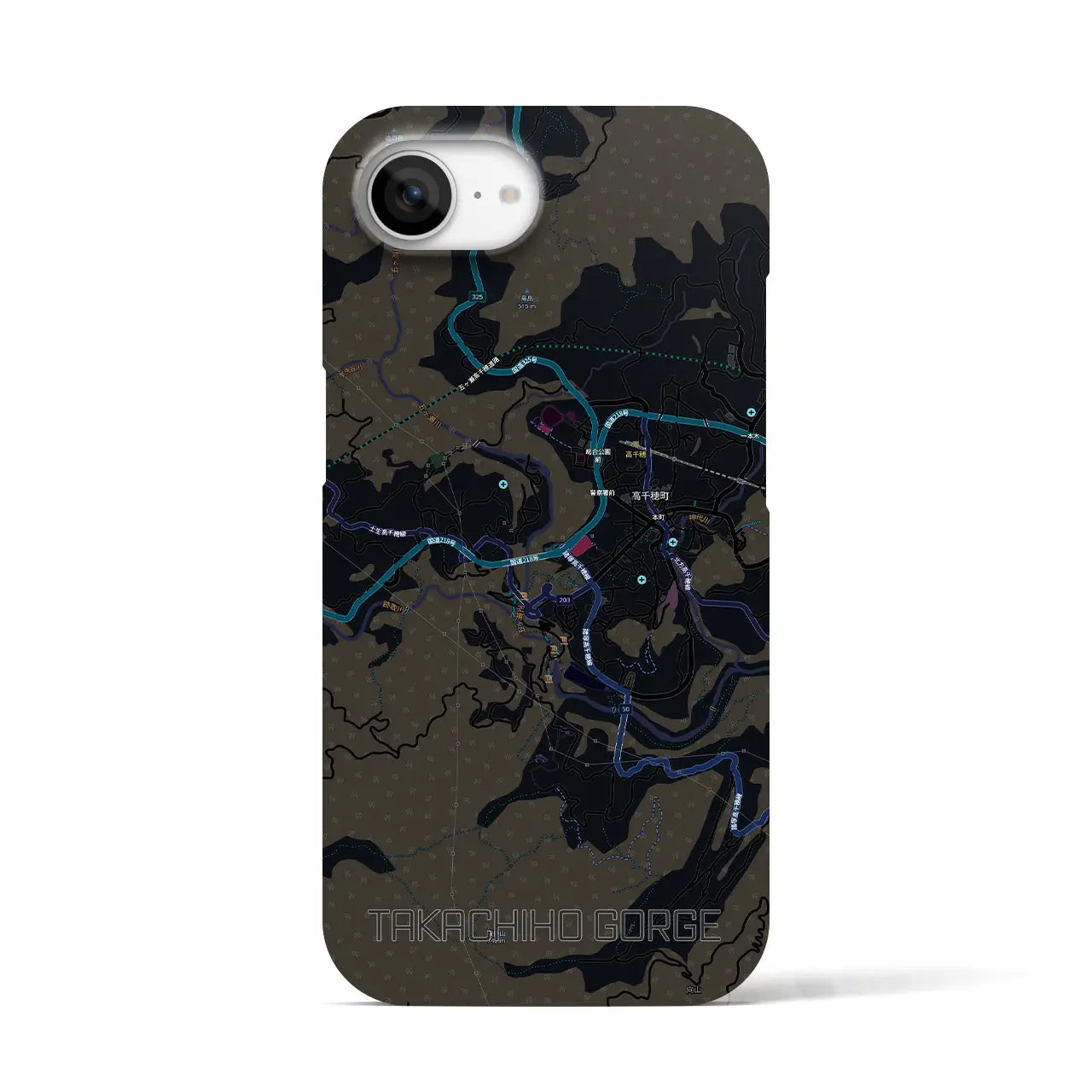 【高千穂峡(宮崎県)】地図柄iPhoneケース(バックカバータイプ)