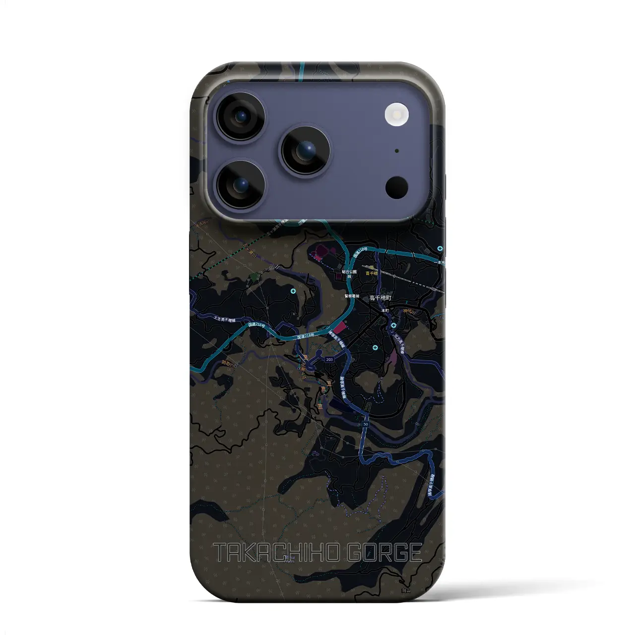 【高千穂峡(宮崎県)】地図柄iPhoneケース(バックカバータイプ)