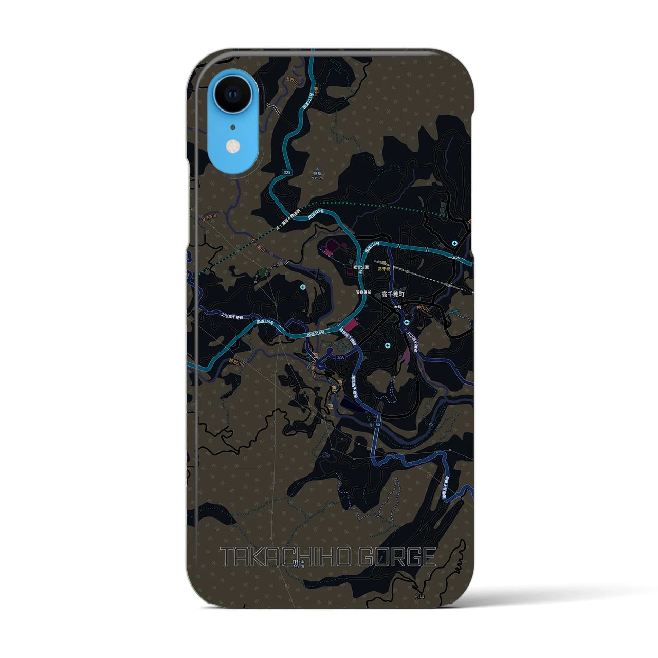 【高千穂峡(宮崎県)】地図柄iPhoneケース(バックカバータイプ)