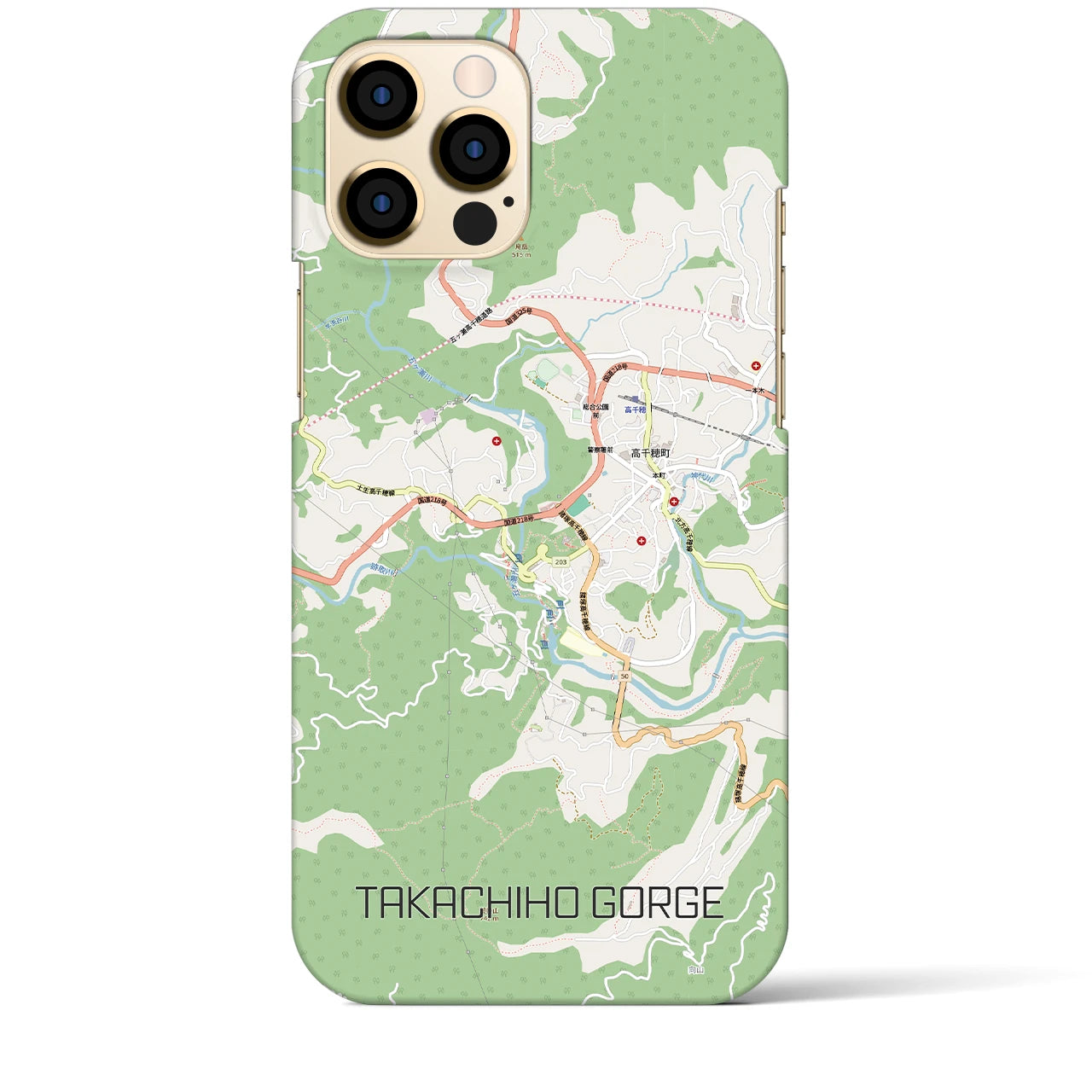 【高千穂峡(宮崎県)】地図柄iPhoneケース(バックカバータイプ)