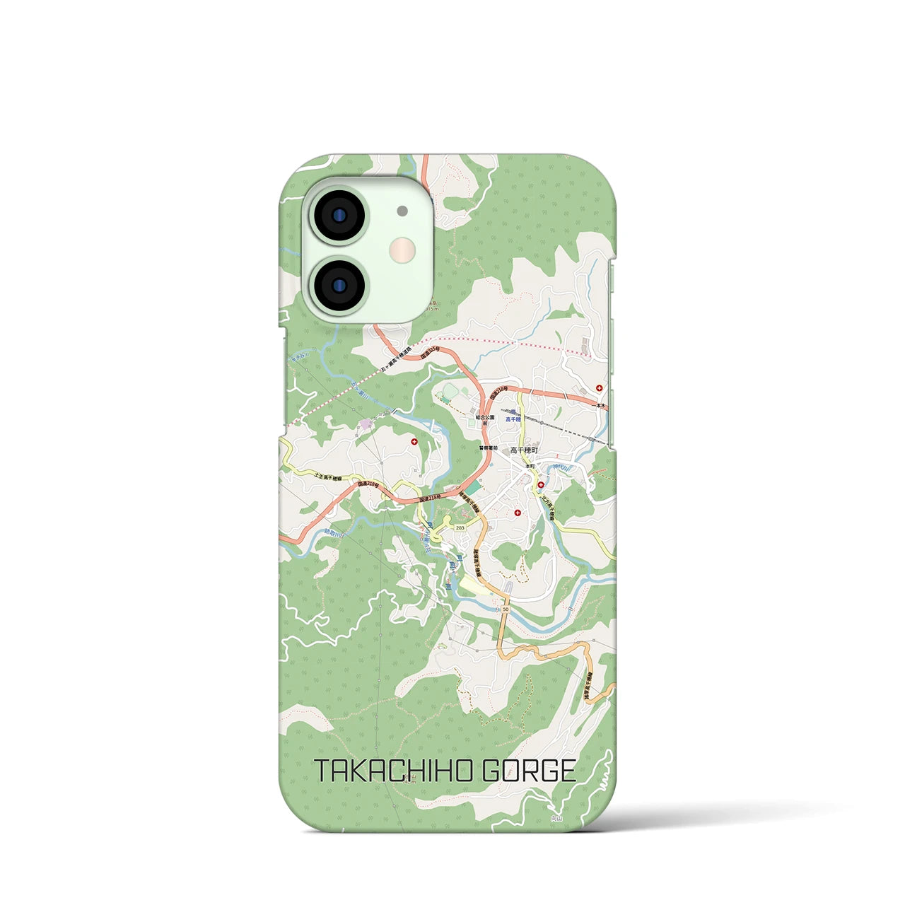 【高千穂峡(宮崎県)】地図柄iPhoneケース(バックカバータイプ)