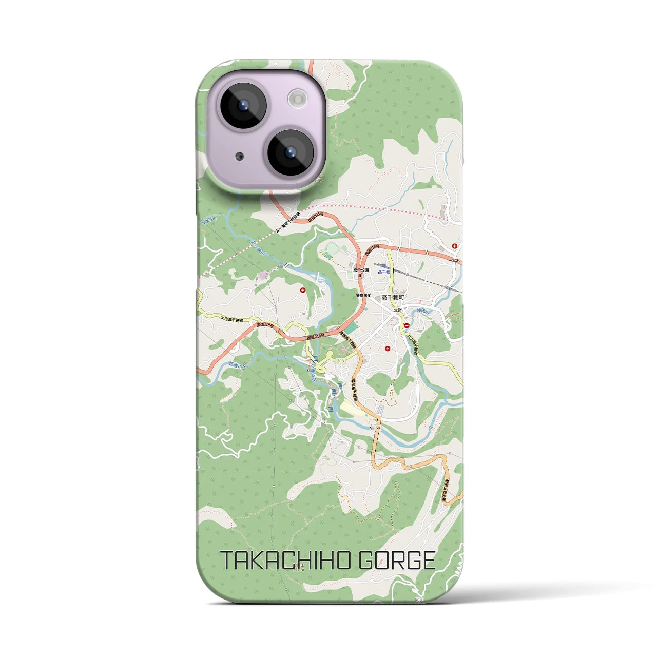 【高千穂峡(宮崎県)】地図柄iPhoneケース(バックカバータイプ)