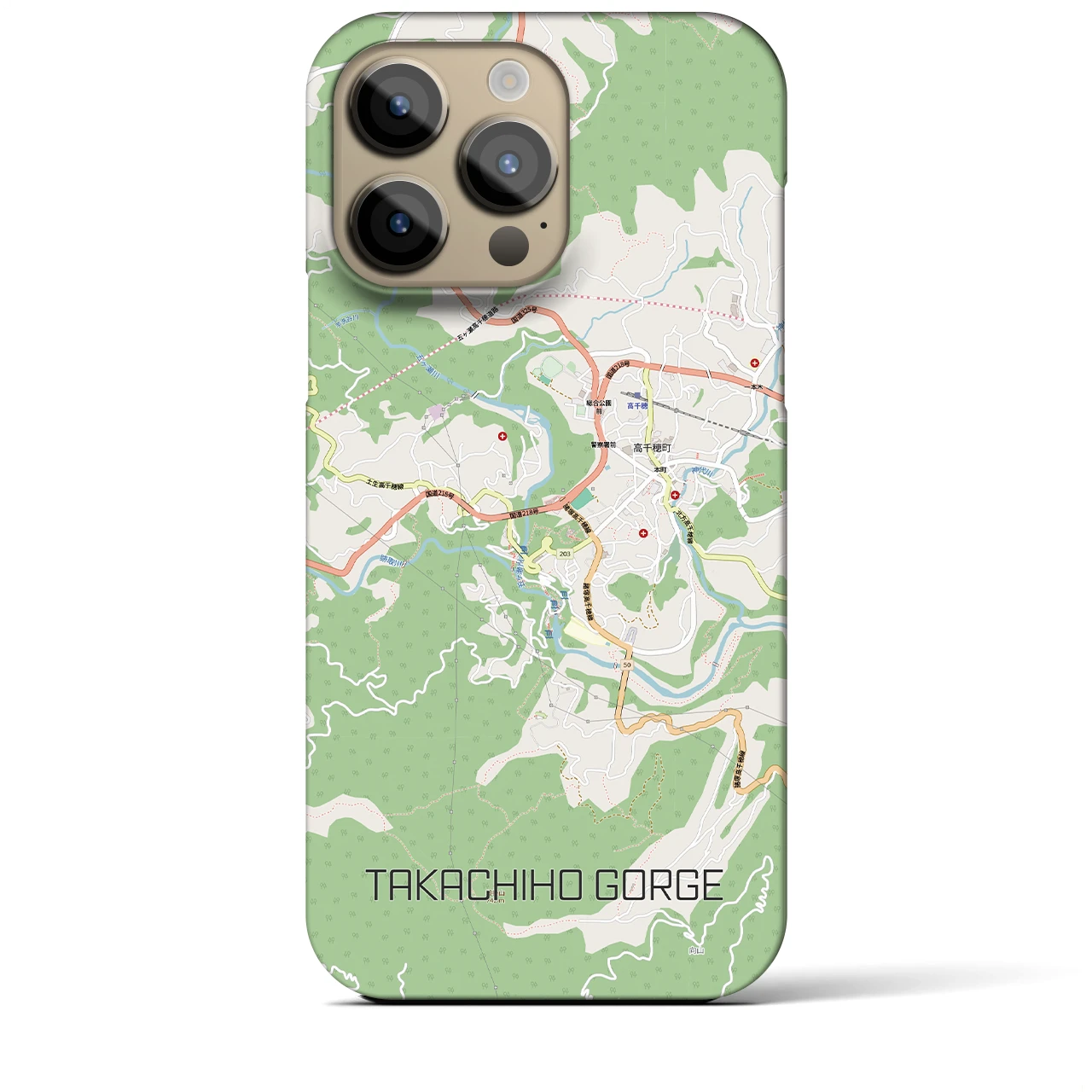 【高千穂峡(宮崎県)】地図柄iPhoneケース(バックカバータイプ)