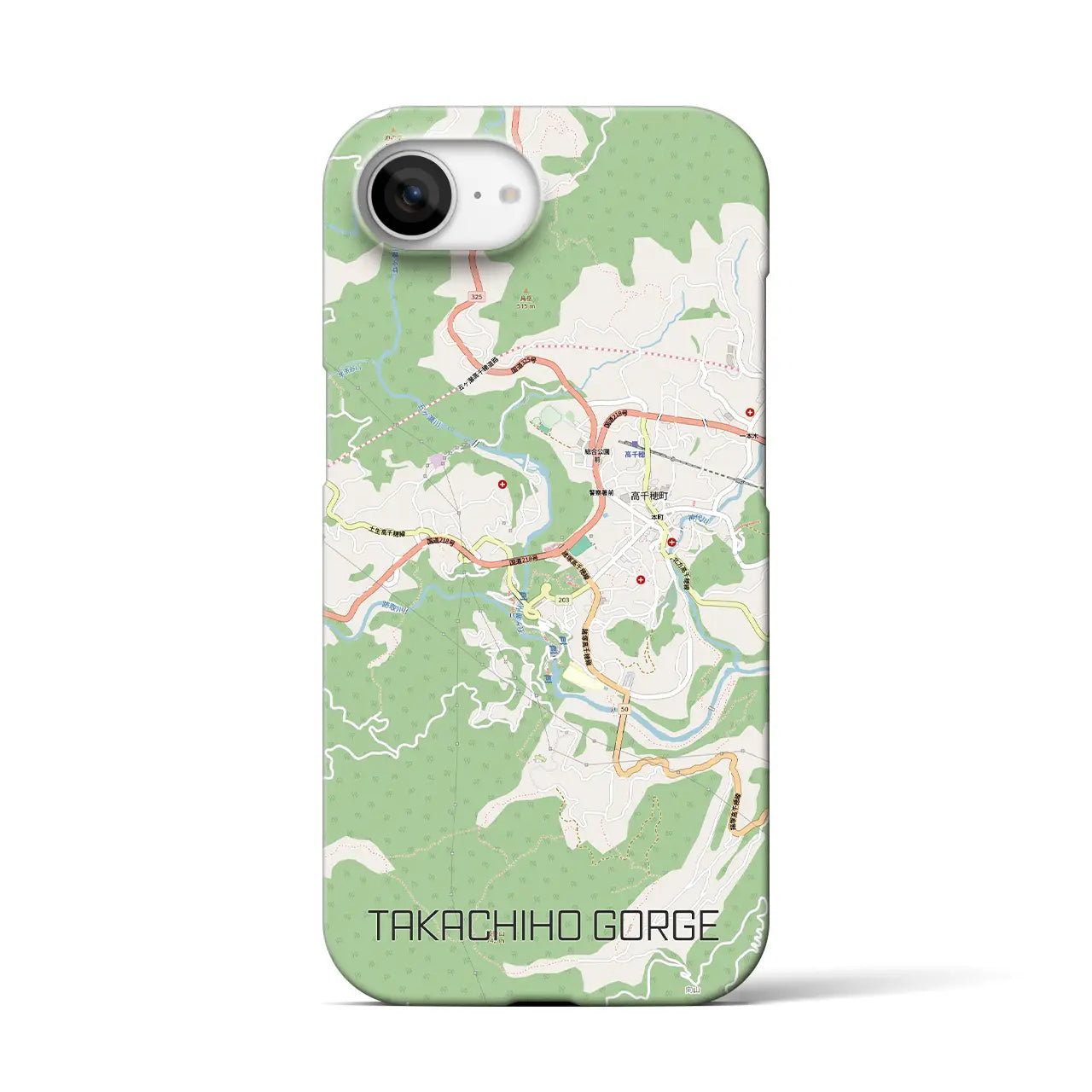 【高千穂峡(宮崎県)】地図柄iPhoneケース(バックカバータイプ)