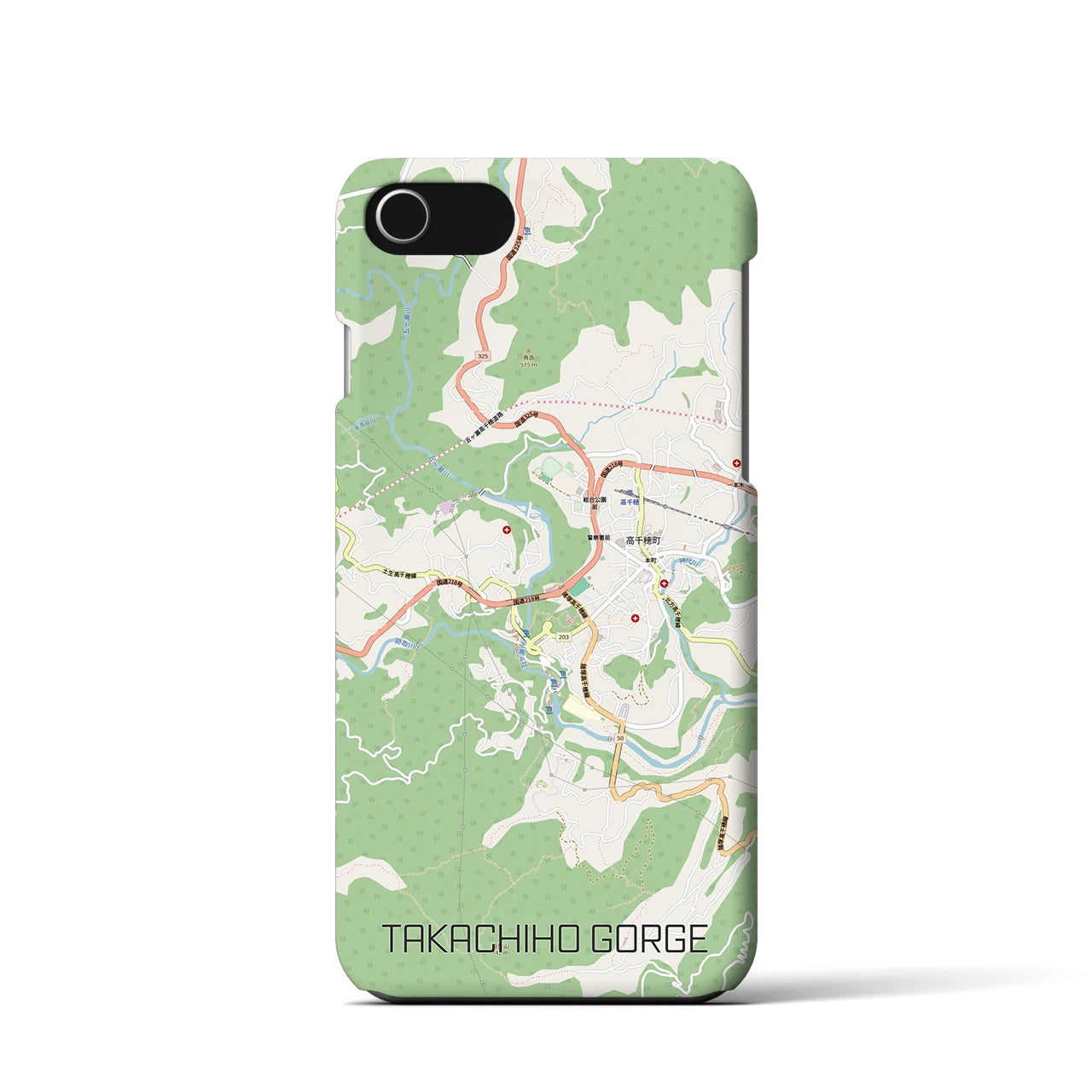 【高千穂峡(宮崎県)】地図柄iPhoneケース(バックカバータイプ)