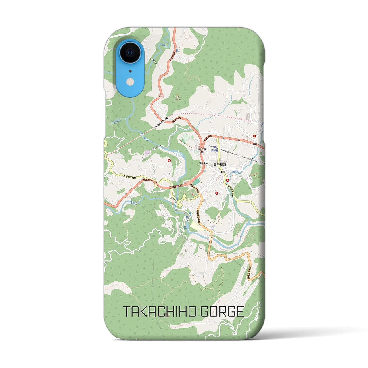 【高千穂峡(宮崎県)】地図柄iPhoneケース(バックカバータイプ)