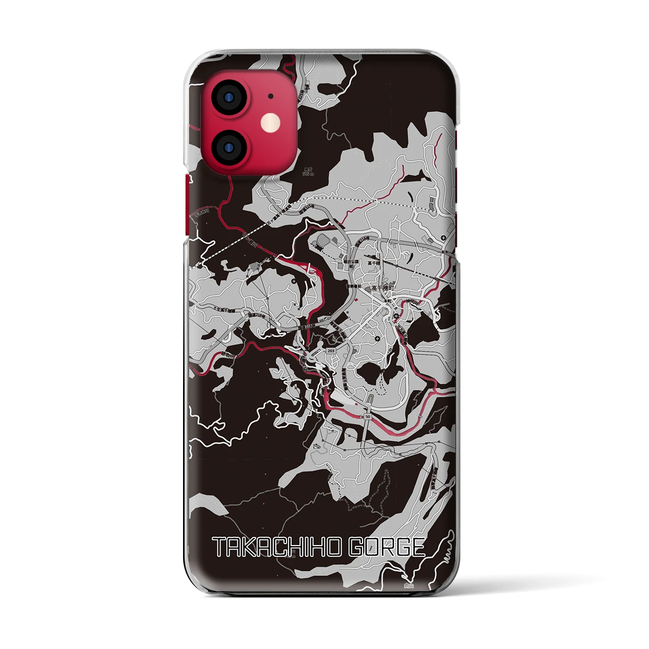 【高千穂峡(宮崎県)】地図柄iPhoneケース(クリアタイプ)