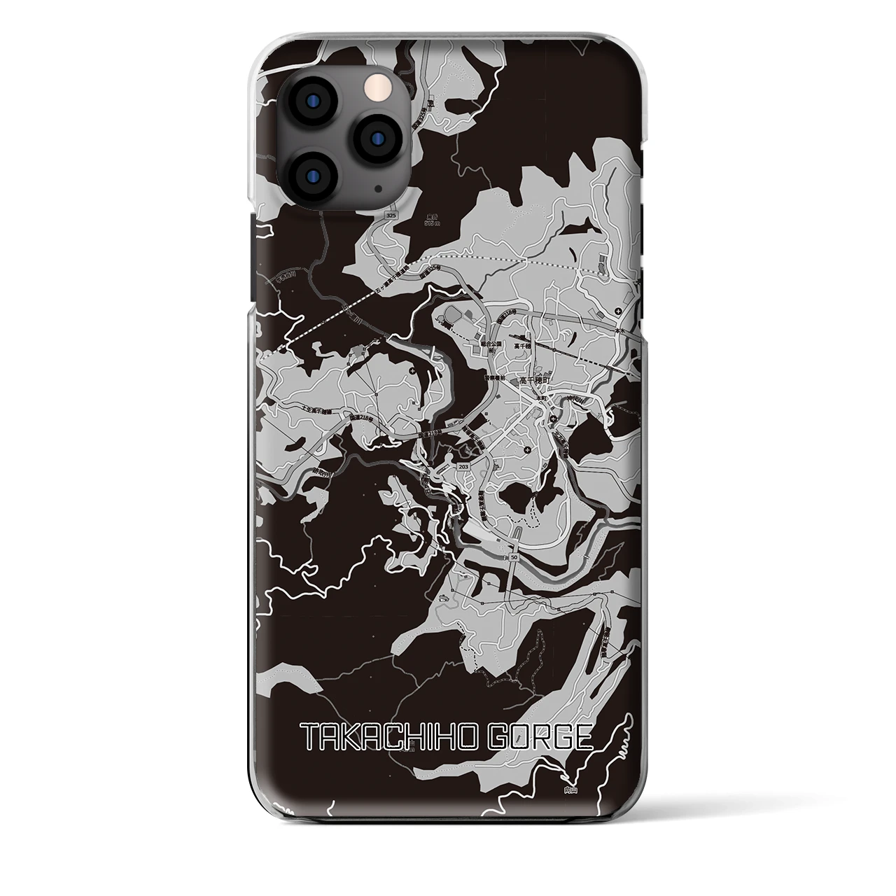 【高千穂峡(宮崎県)】地図柄iPhoneケース(クリアタイプ)