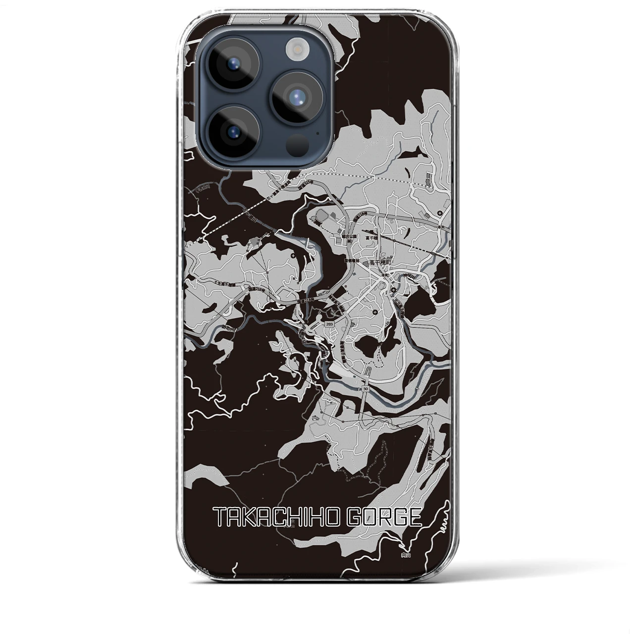 【高千穂峡(宮崎県)】地図柄iPhoneケース(クリアタイプ)