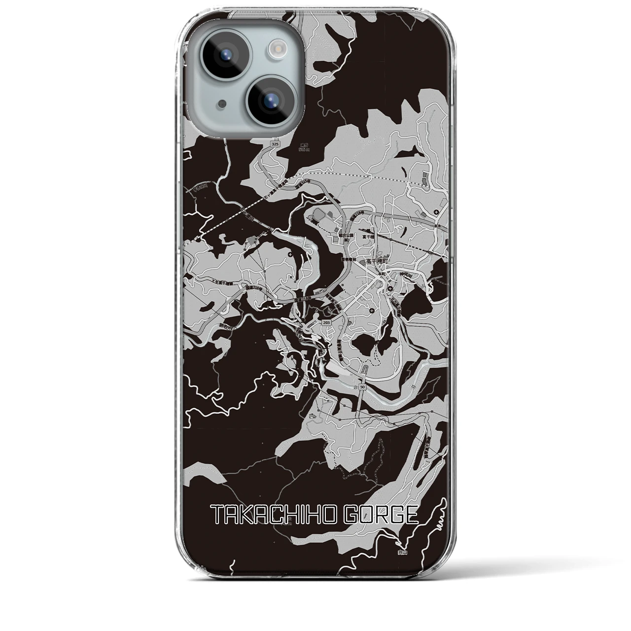 【高千穂峡(宮崎県)】地図柄iPhoneケース(クリアタイプ)