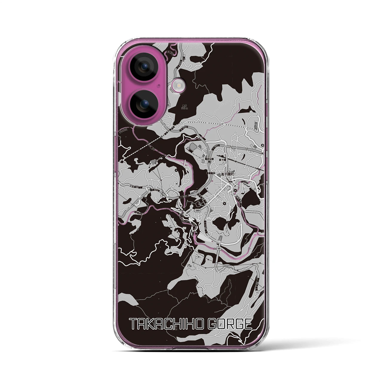 【高千穂峡(宮崎県)】地図柄iPhoneケース(クリアタイプ)