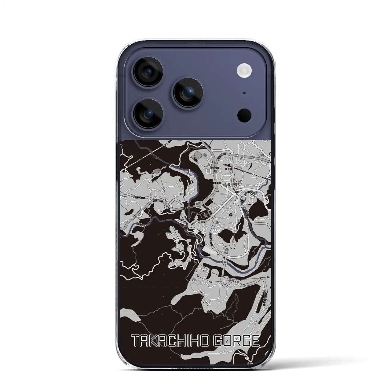 【高千穂峡(宮崎県)】地図柄iPhoneケース(クリアタイプ)