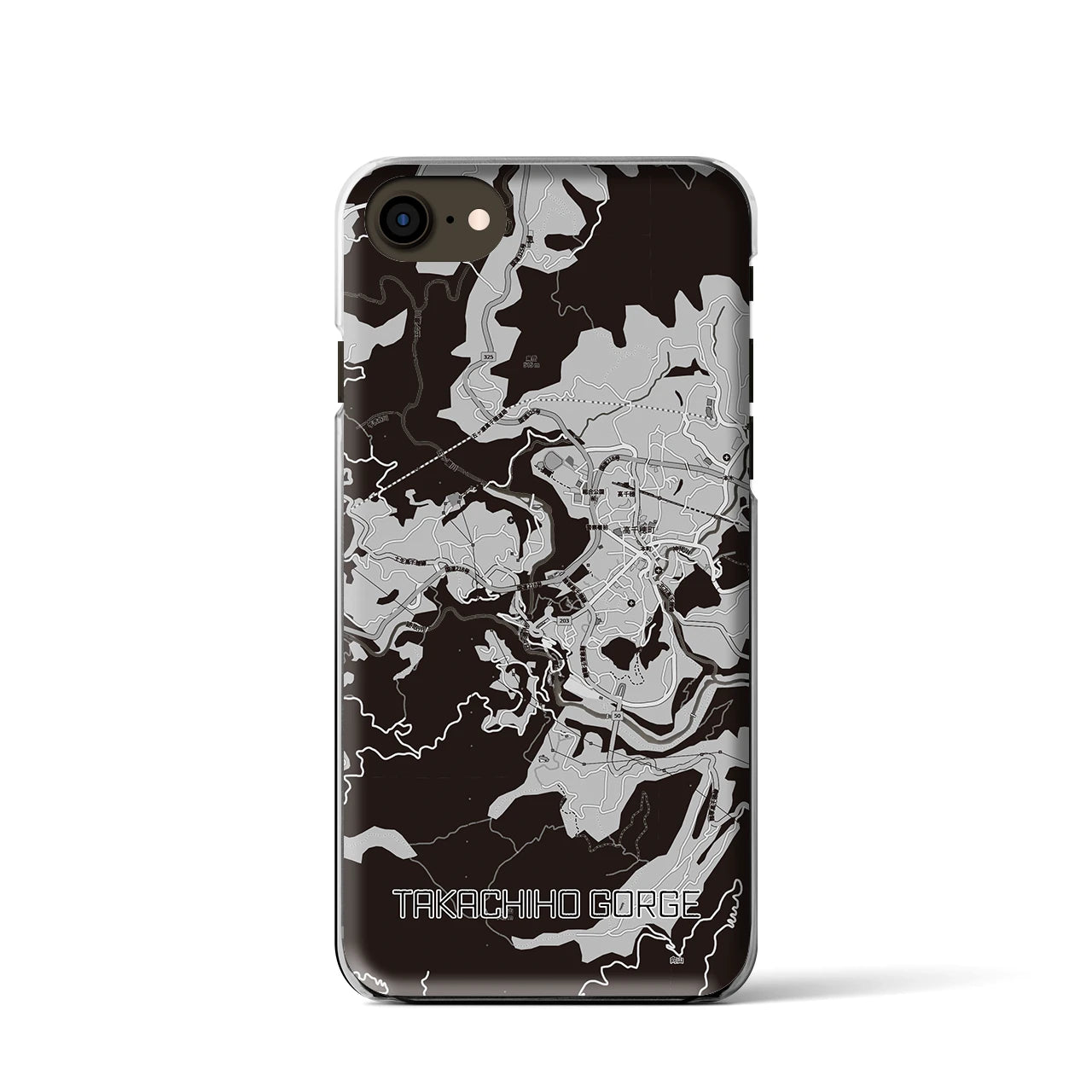 【高千穂峡(宮崎県)】地図柄iPhoneケース(クリアタイプ)