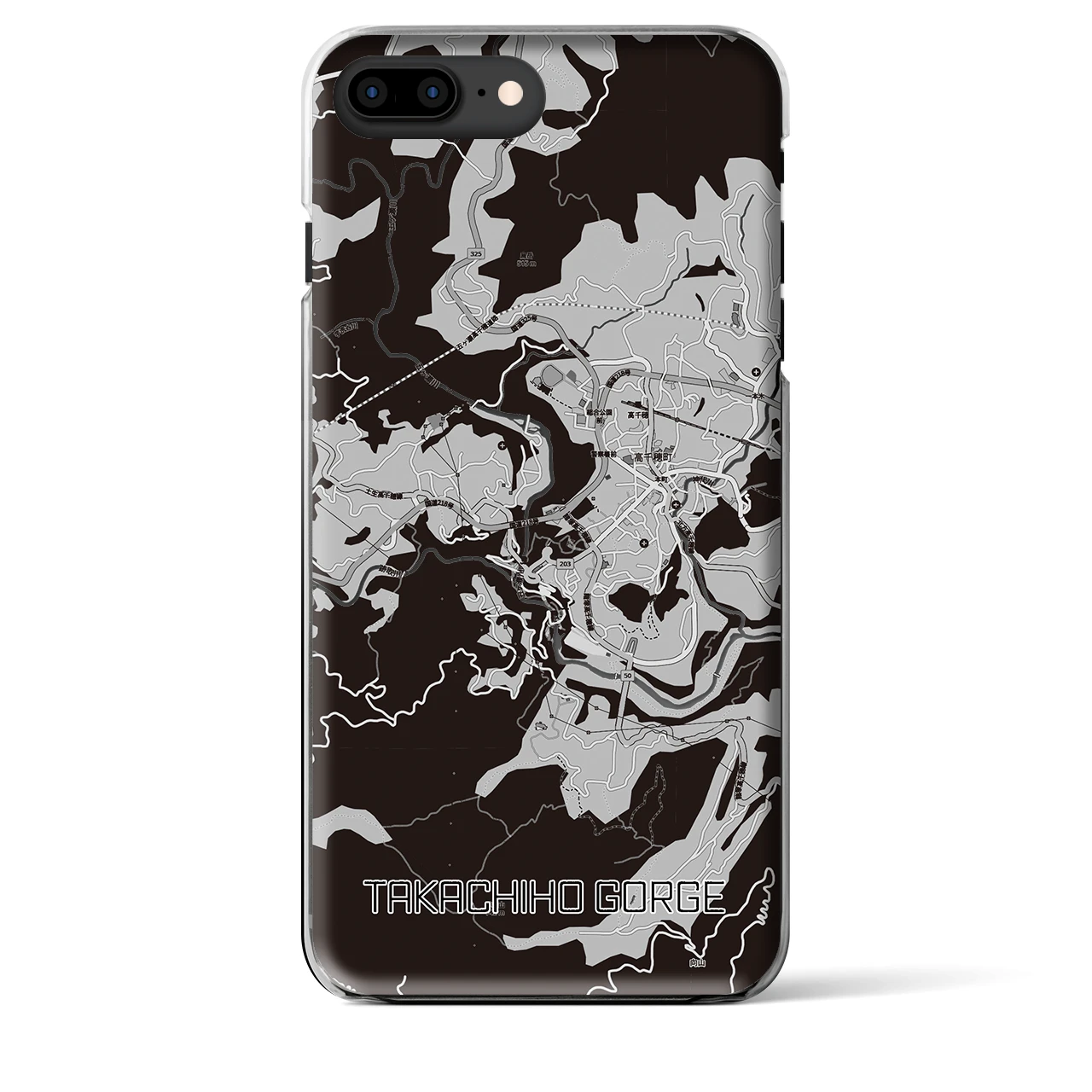 【高千穂峡(宮崎県)】地図柄iPhoneケース(クリアタイプ)