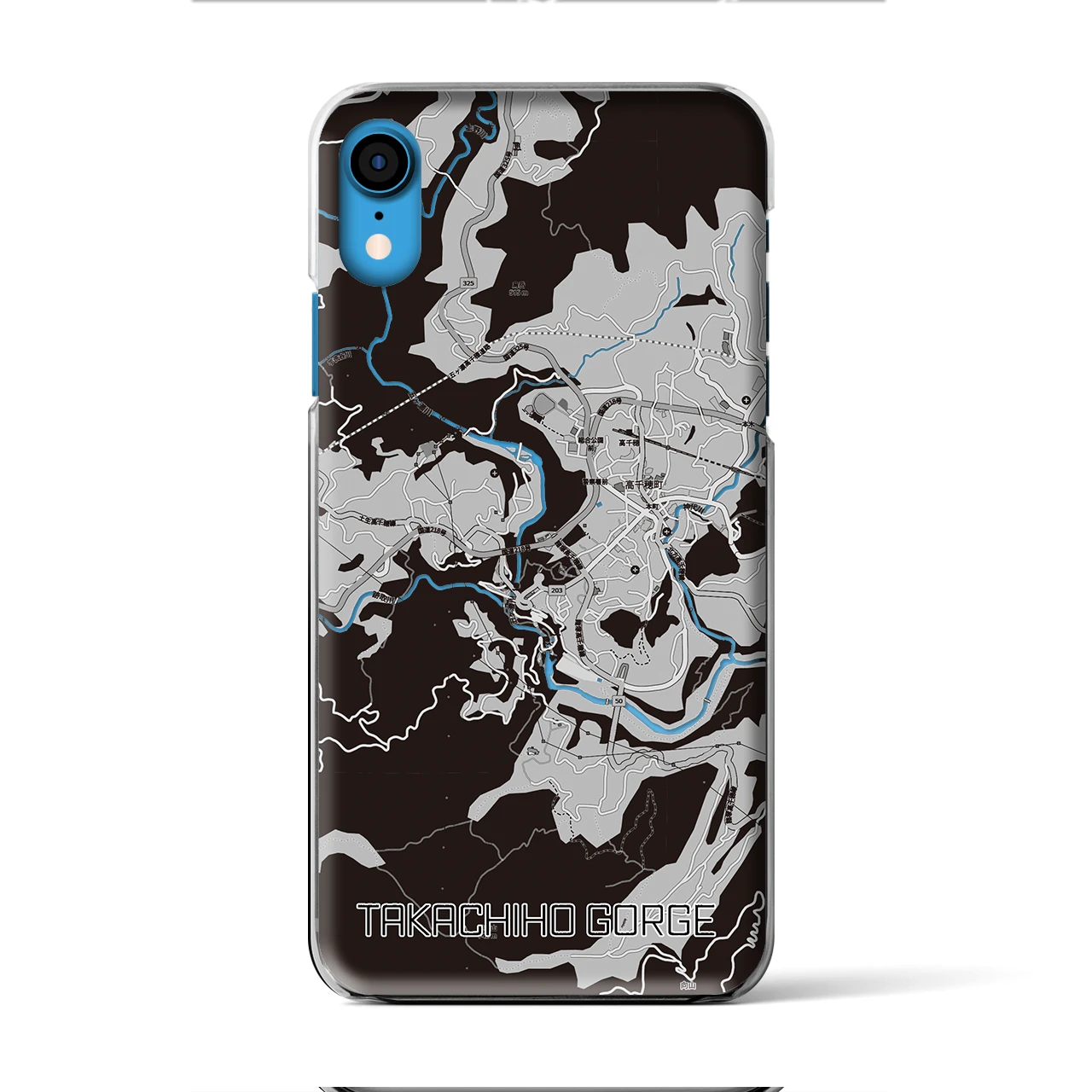 【高千穂峡(宮崎県)】地図柄iPhoneケース(クリアタイプ)