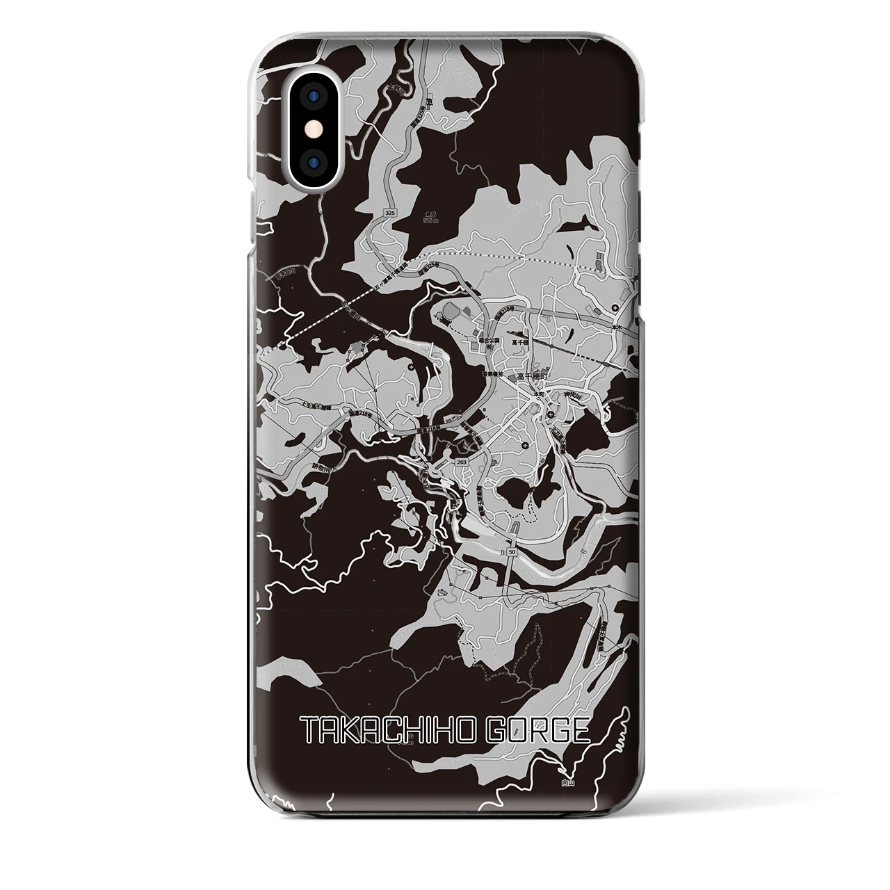 【高千穂峡(宮崎県)】地図柄iPhoneケース(クリアタイプ)