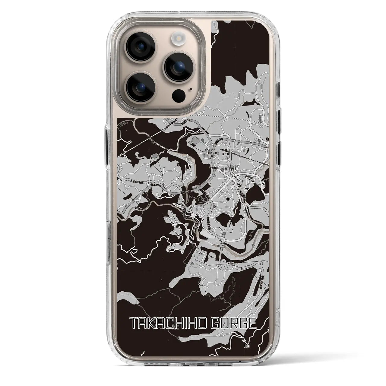 【高千穂峡(宮崎県)】地図柄iPhoneケース(MagSafeタイプ)