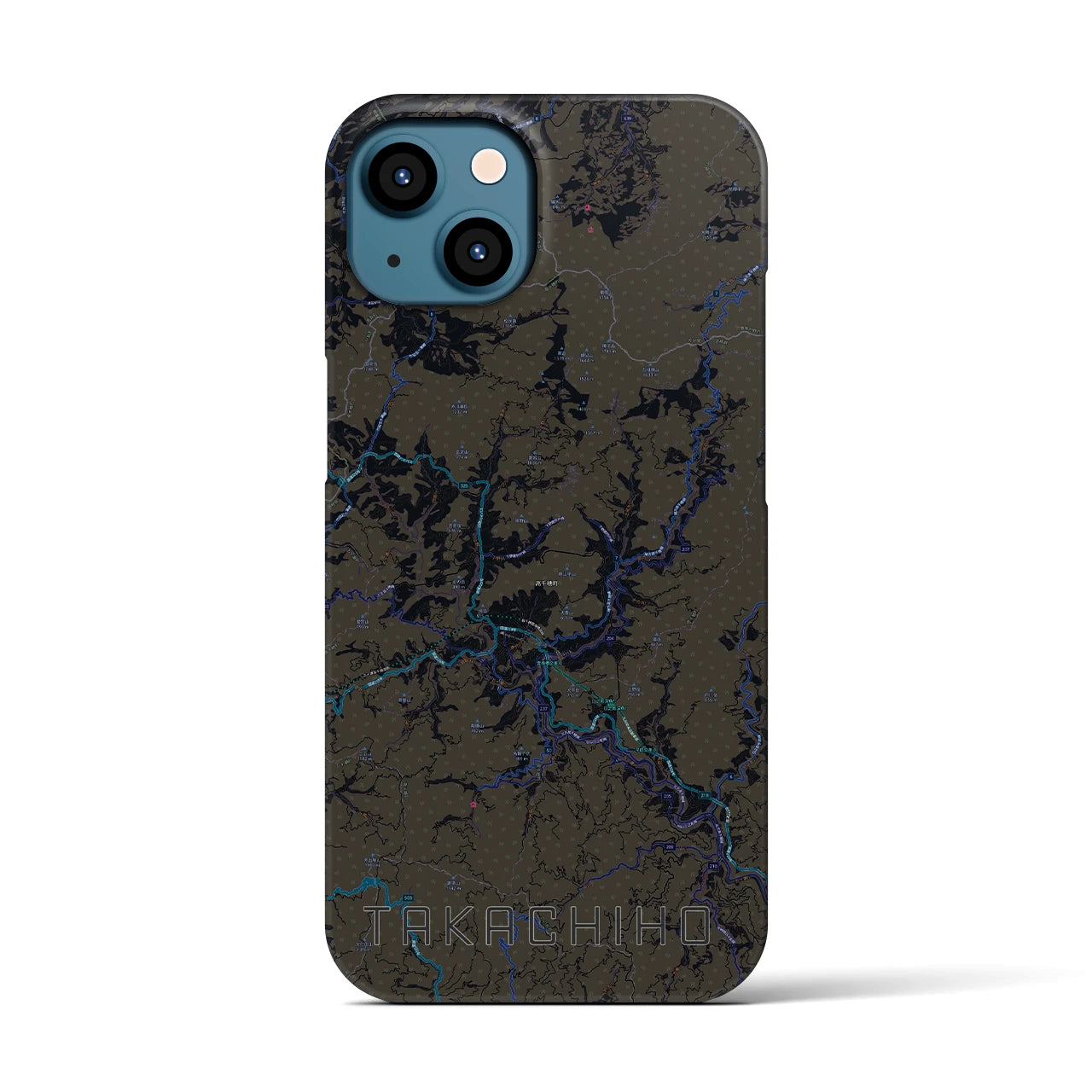 【高千穂(宮崎県)】地図柄iPhoneケース(バックカバータイプ)