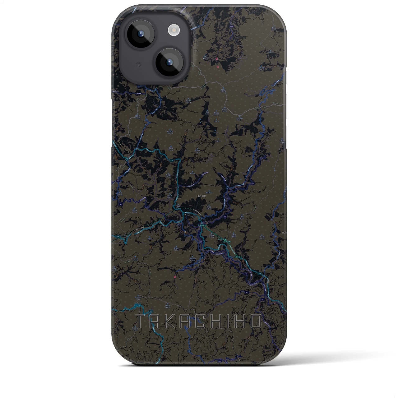 【高千穂(宮崎県)】地図柄iPhoneケース(バックカバータイプ)