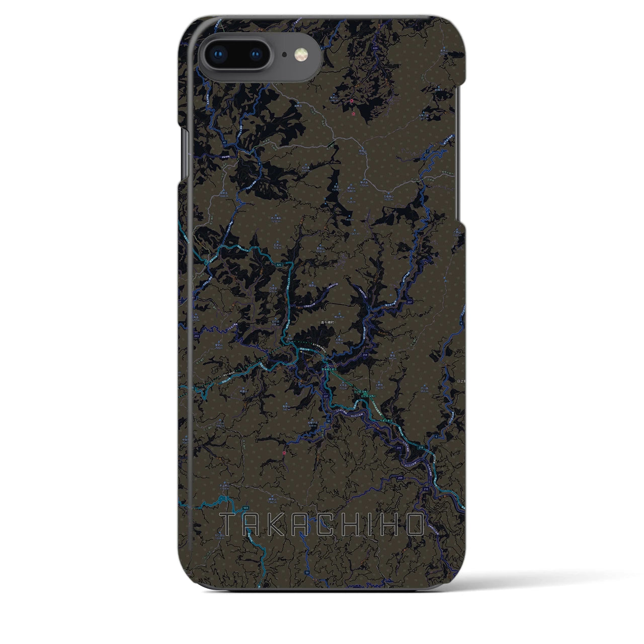 【高千穂(宮崎県)】地図柄iPhoneケース(バックカバータイプ)