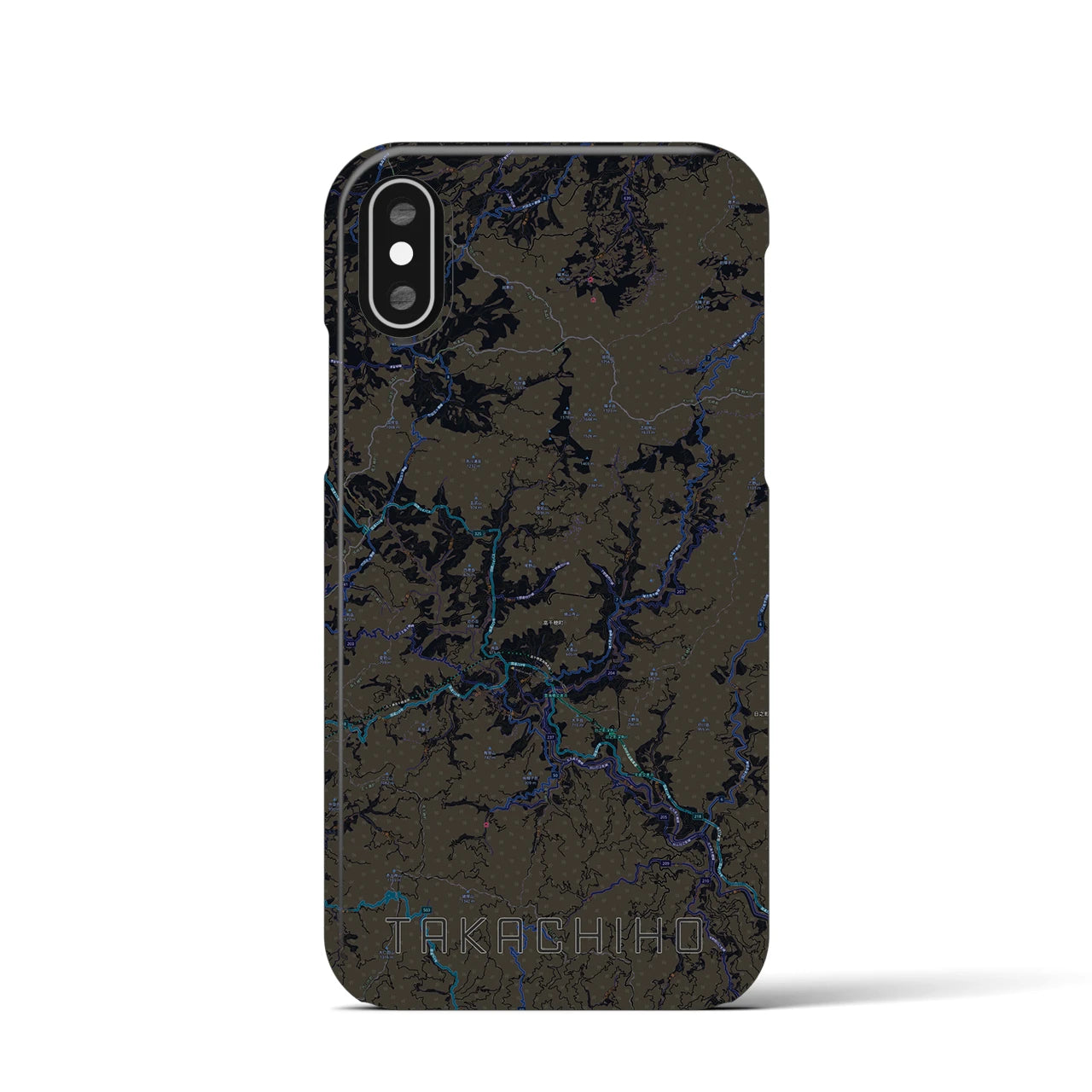 【高千穂(宮崎県)】地図柄iPhoneケース(バックカバータイプ)