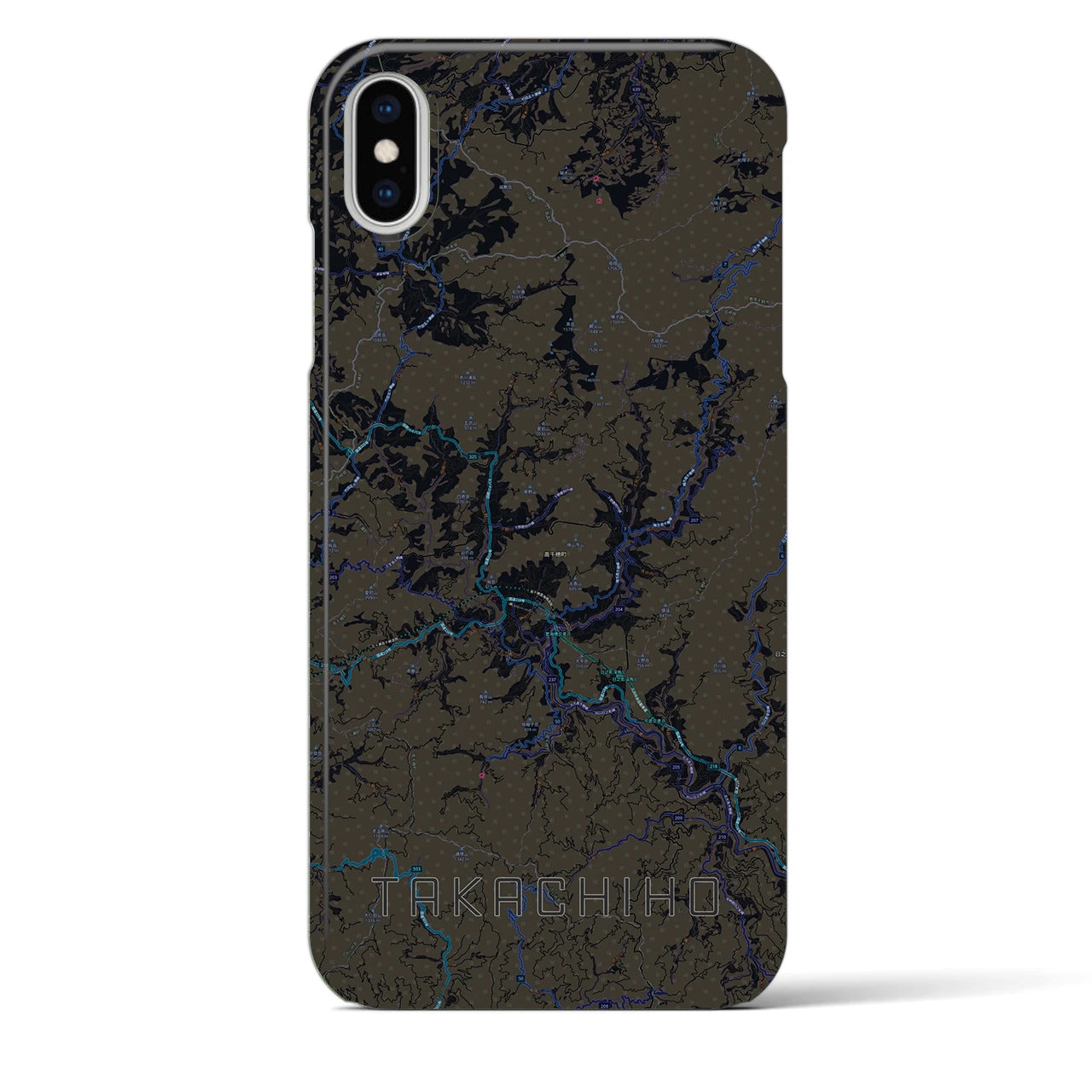 【高千穂(宮崎県)】地図柄iPhoneケース(バックカバータイプ)