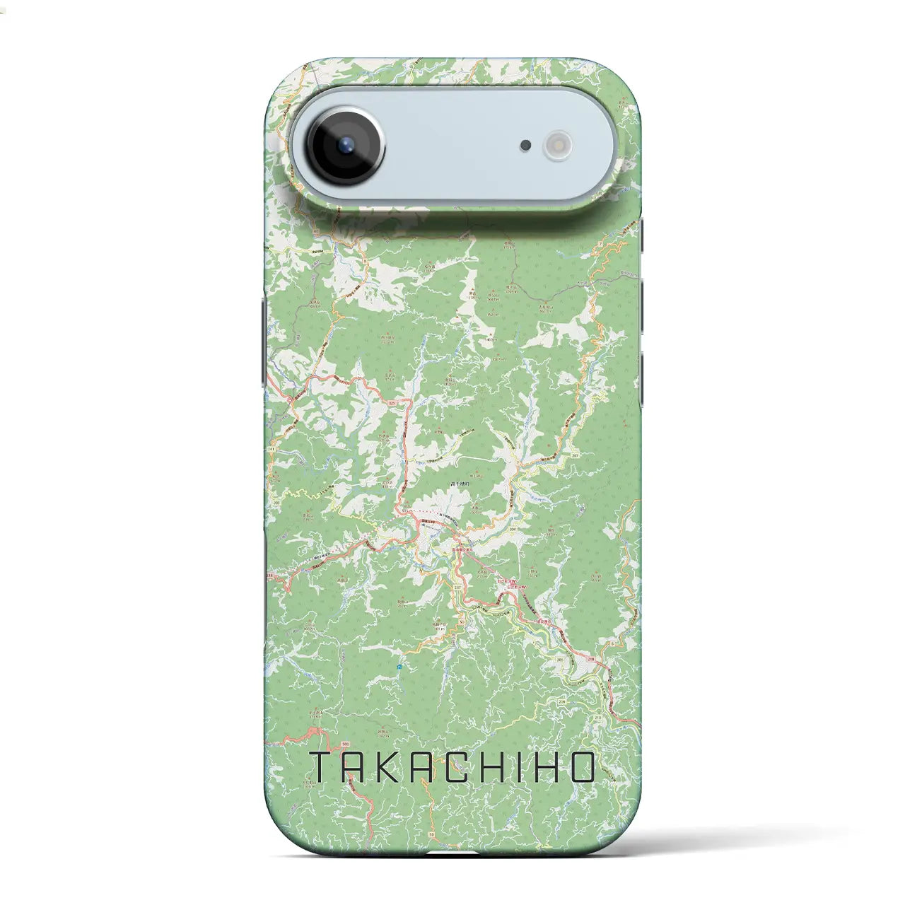 【高千穂(宮崎県)】地図柄iPhoneケース(バックカバータイプ)ブラック・iPhone 17 Pro Max 用