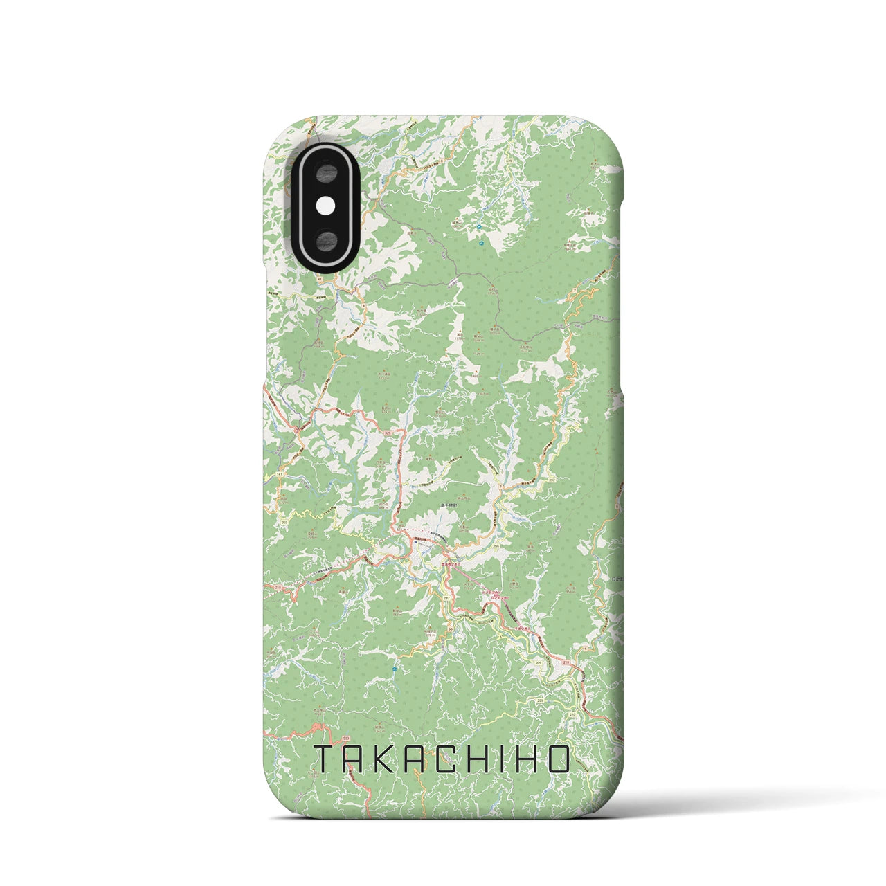 【高千穂(宮崎県)】地図柄iPhoneケース(バックカバータイプ)