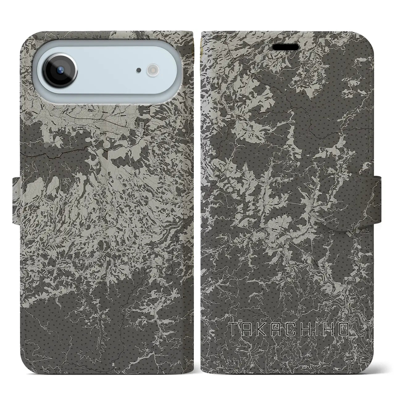 【高千穂(宮崎県)】地図柄iPhoneケース(手帳タイプ)