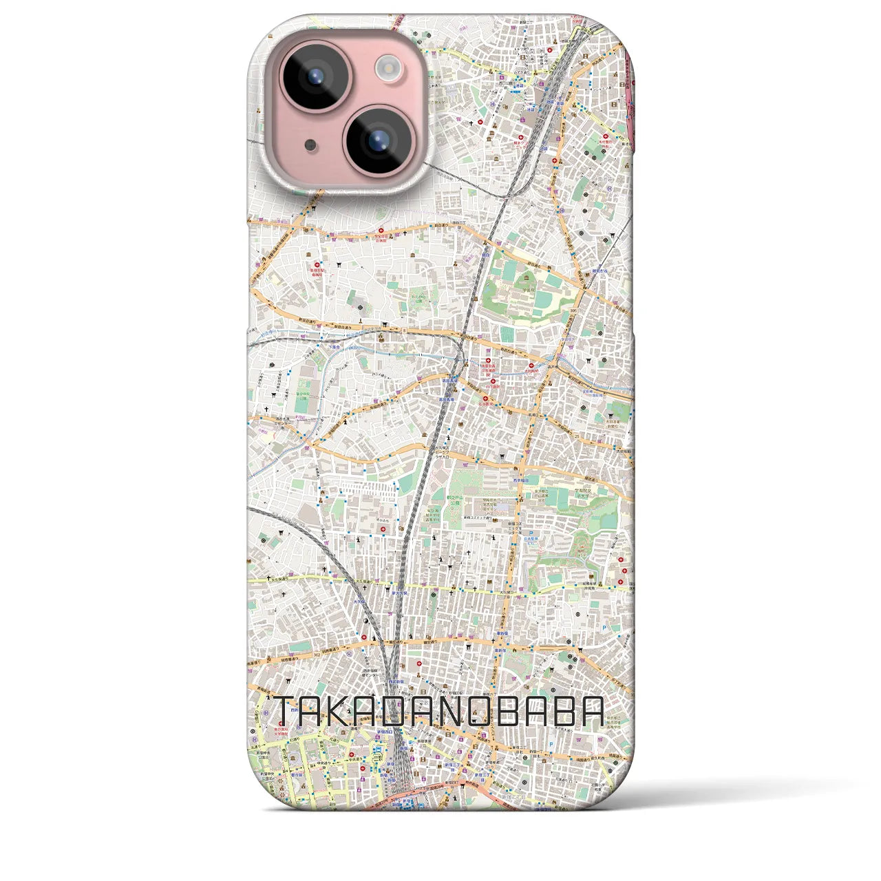 【高田馬場(東京都)】地図柄iPhoneケース(バックカバータイプ)