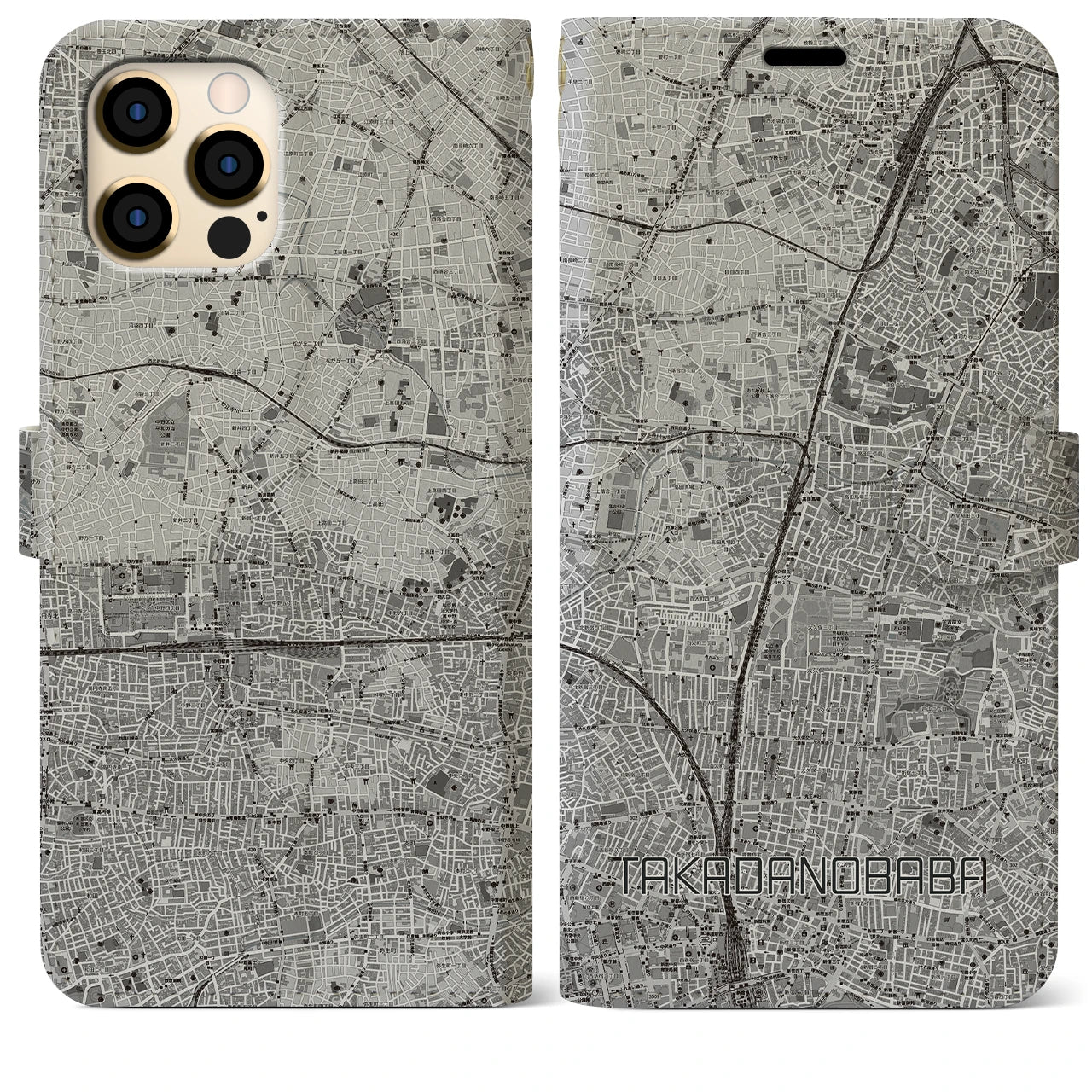 【高田馬場(東京都)】地図柄iPhoneケース(手帳タイプ)