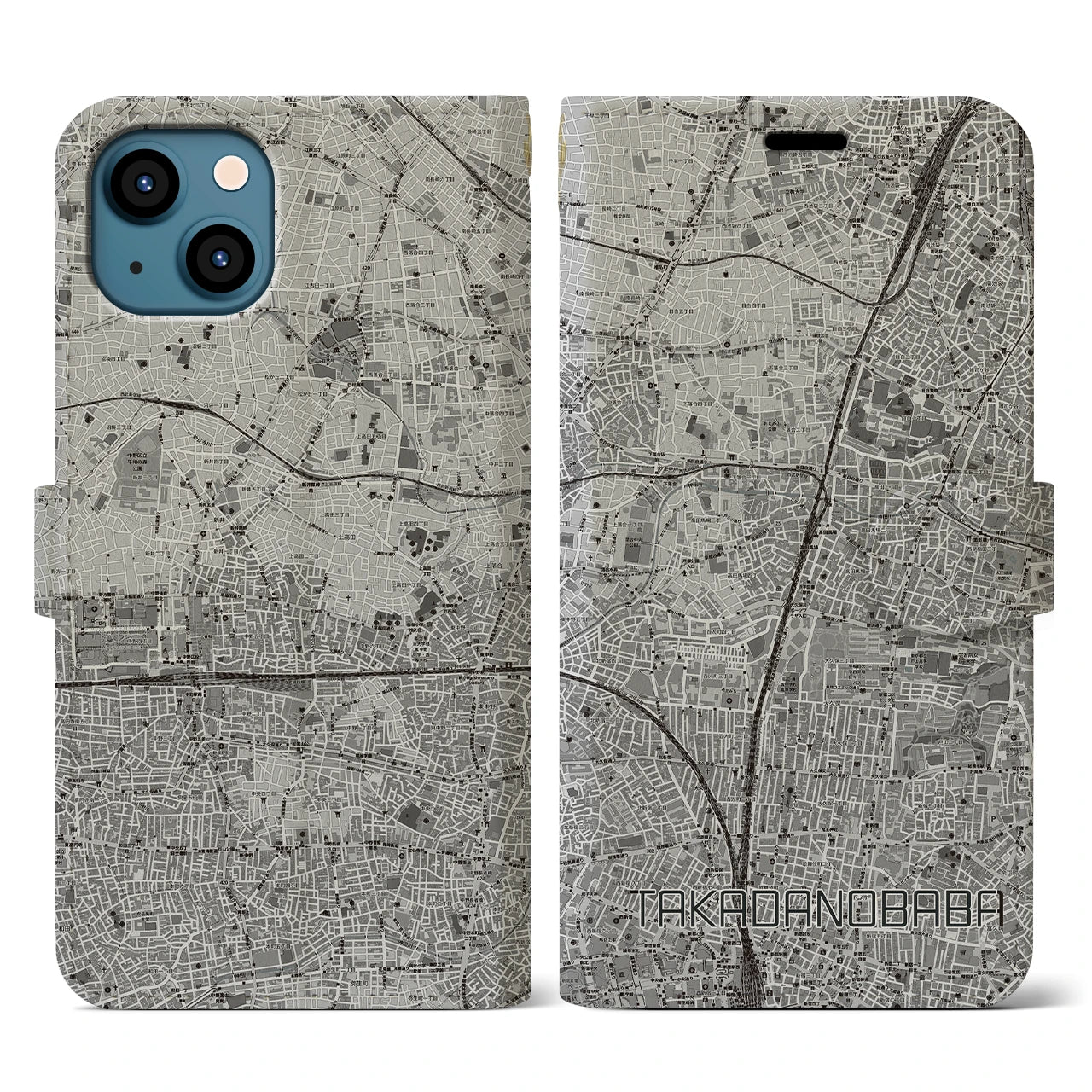 【高田馬場(東京都)】地図柄iPhoneケース(手帳タイプ)