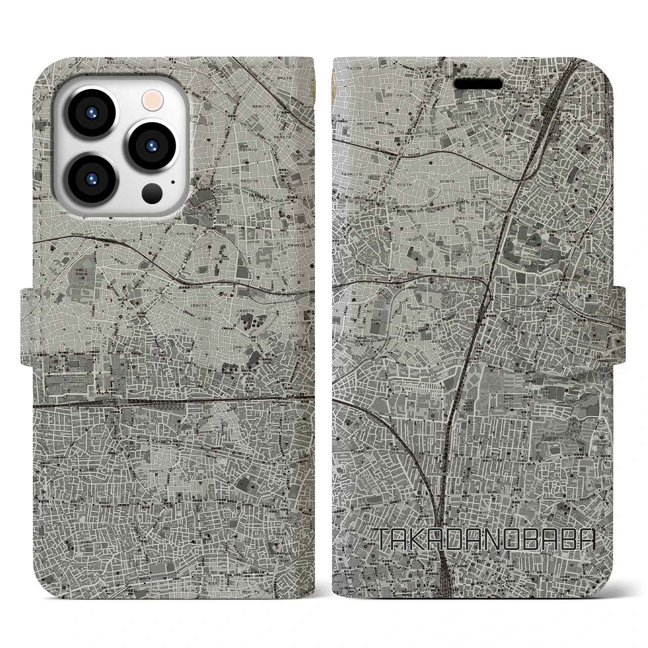 【高田馬場(東京都)】地図柄iPhoneケース(手帳タイプ)