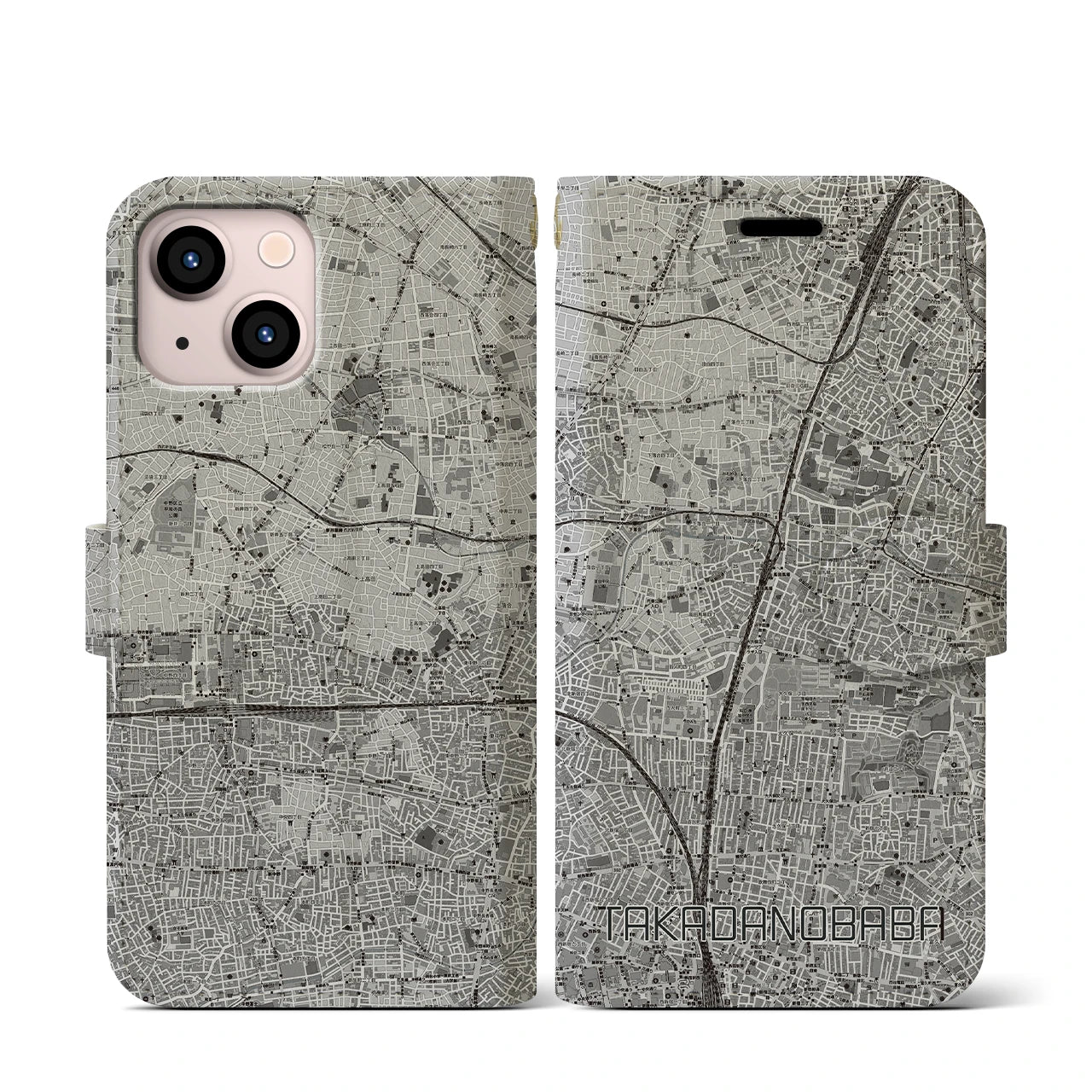 【高田馬場(東京都)】地図柄iPhoneケース(手帳タイプ)