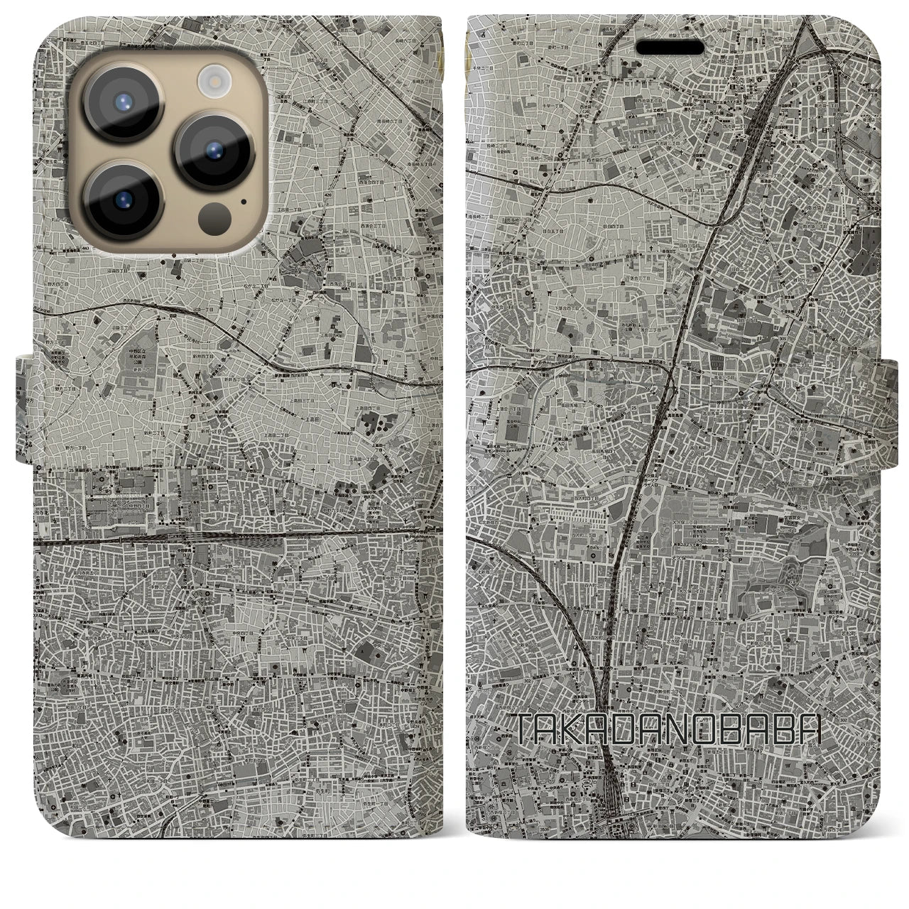 【高田馬場(東京都)】地図柄iPhoneケース(手帳タイプ)