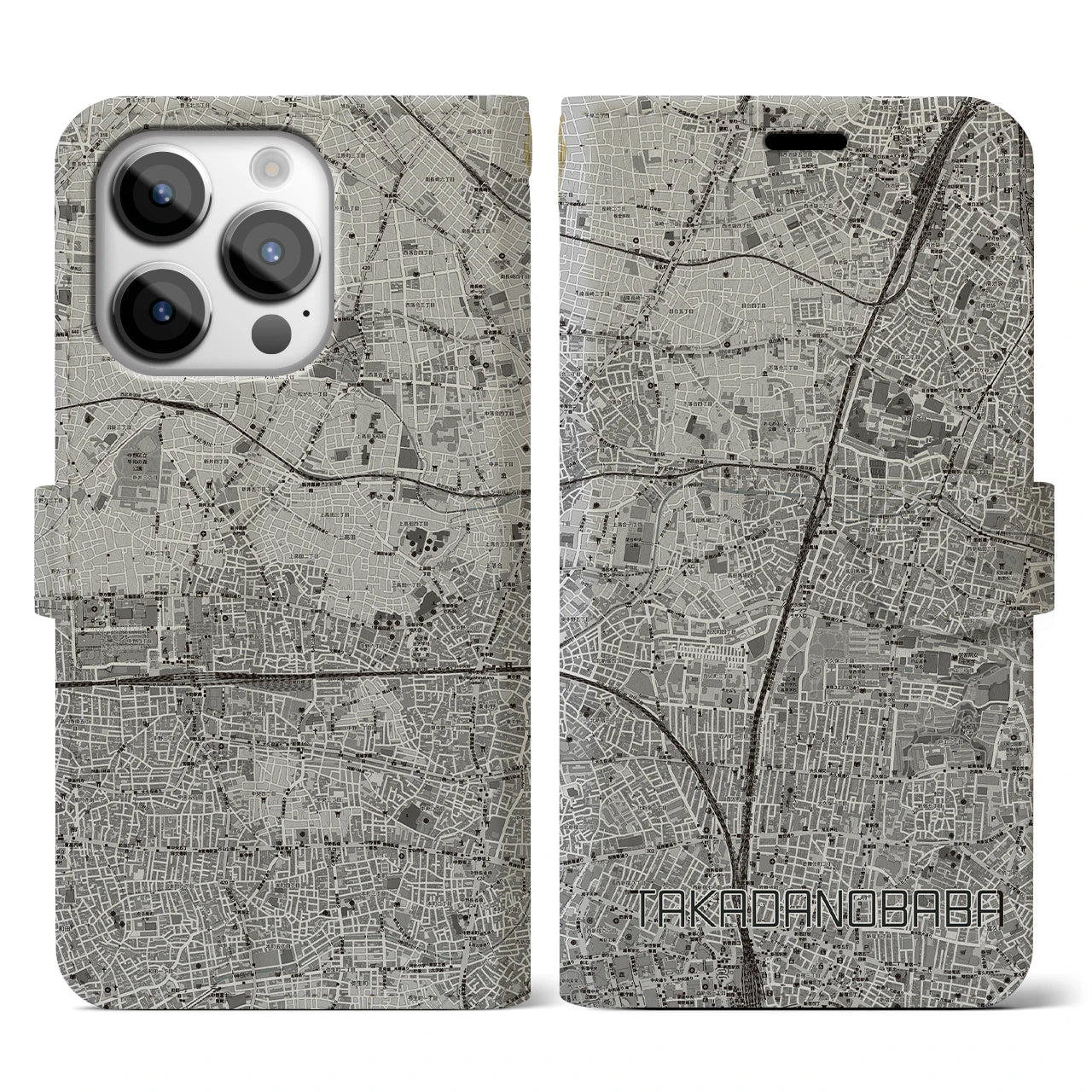 【高田馬場(東京都)】地図柄iPhoneケース(手帳タイプ)