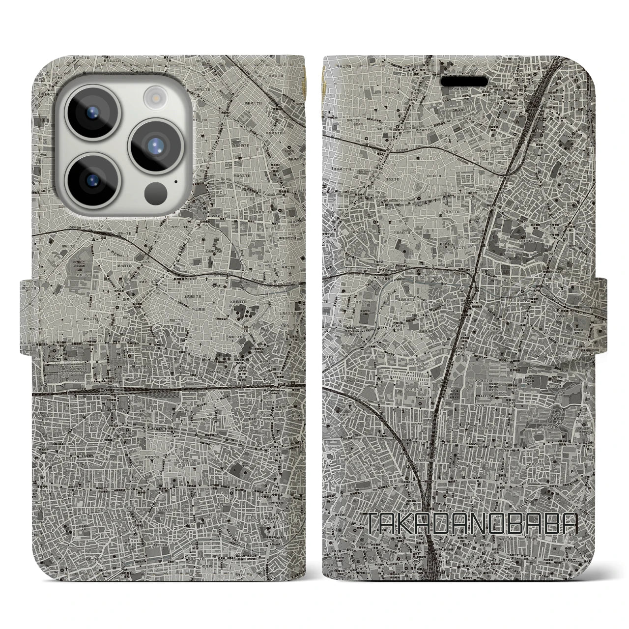 【高田馬場(東京都)】地図柄iPhoneケース(手帳タイプ)