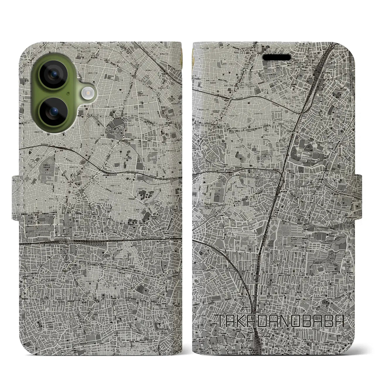 【高田馬場(東京都)】地図柄iPhoneケース(手帳タイプ)