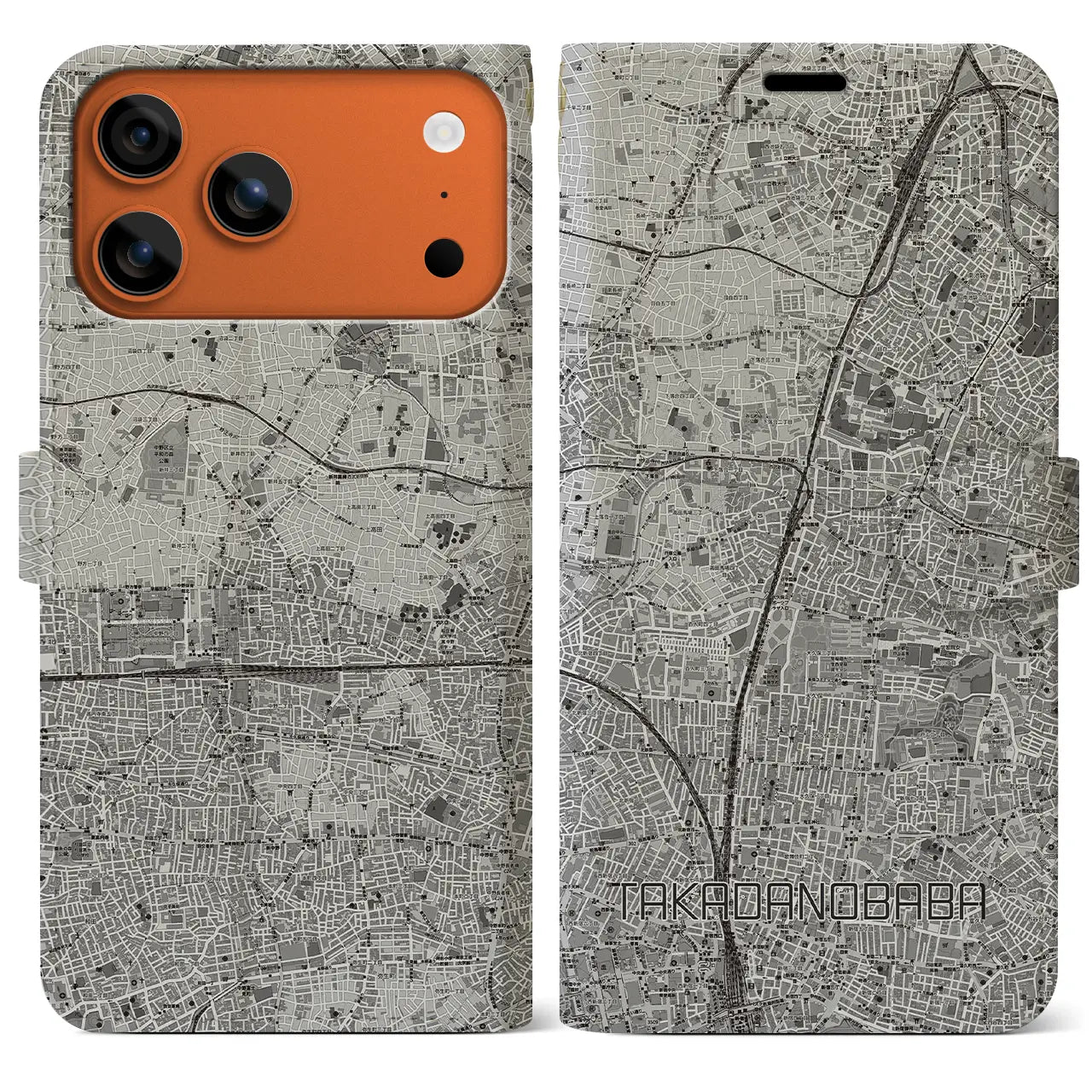 【高田馬場(東京都)】地図柄iPhoneケース(手帳タイプ)