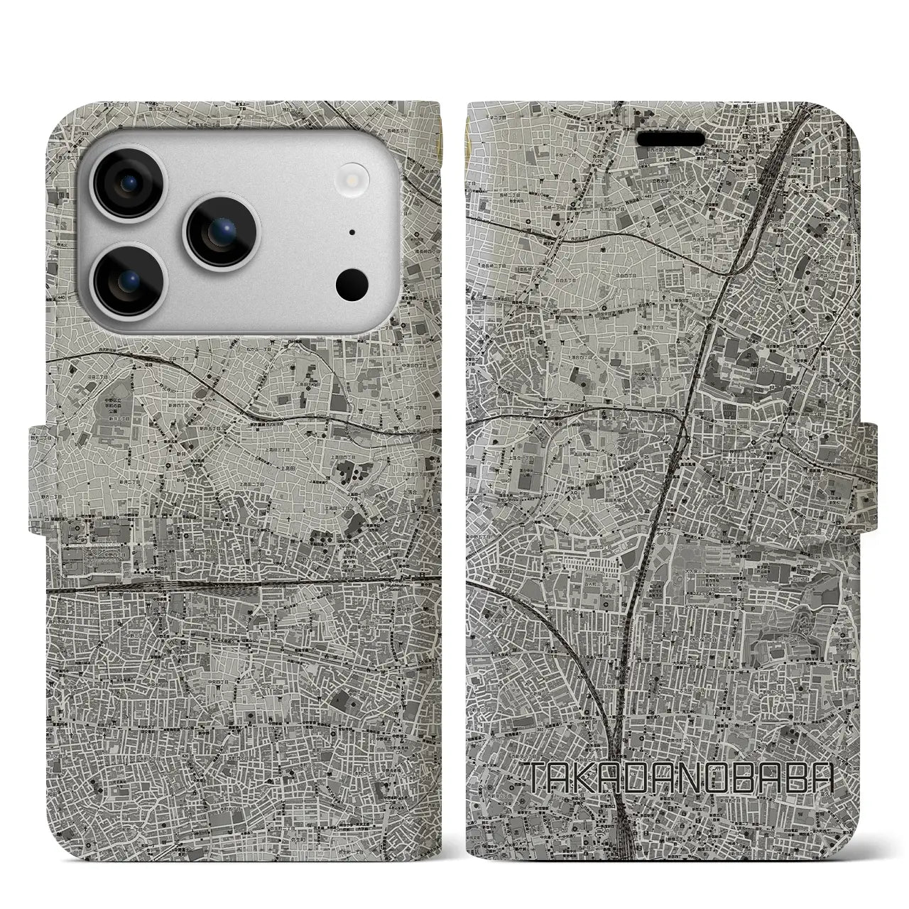 【高田馬場(東京都)】地図柄iPhoneケース(手帳タイプ)