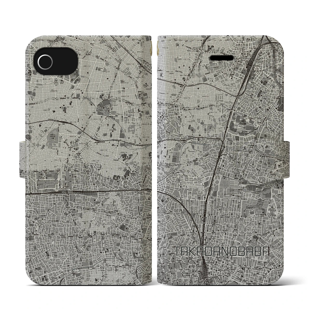 【高田馬場(東京都)】地図柄iPhoneケース(手帳タイプ)