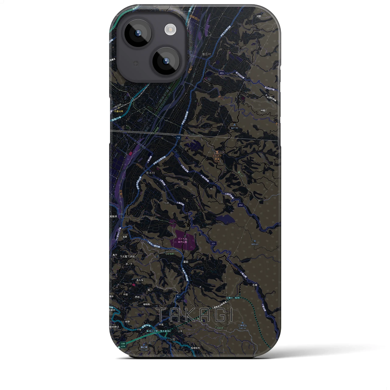 【喬木(長野県)】地図柄iPhoneケース(バックカバータイプ)